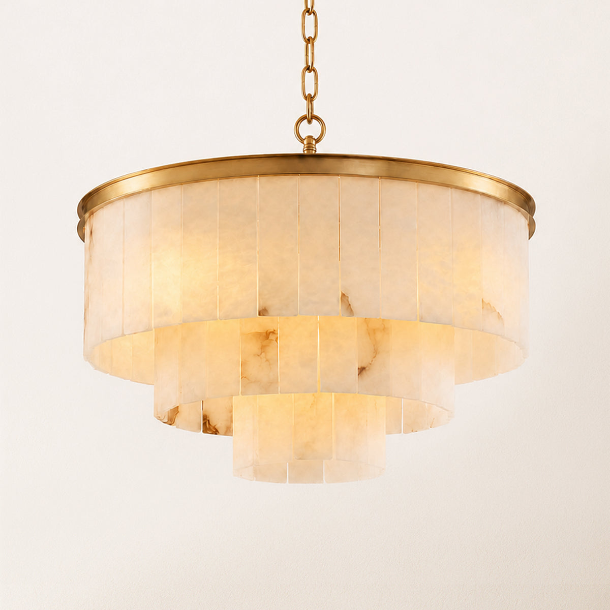 Montrava Alabaster Tiered Round Chandelier