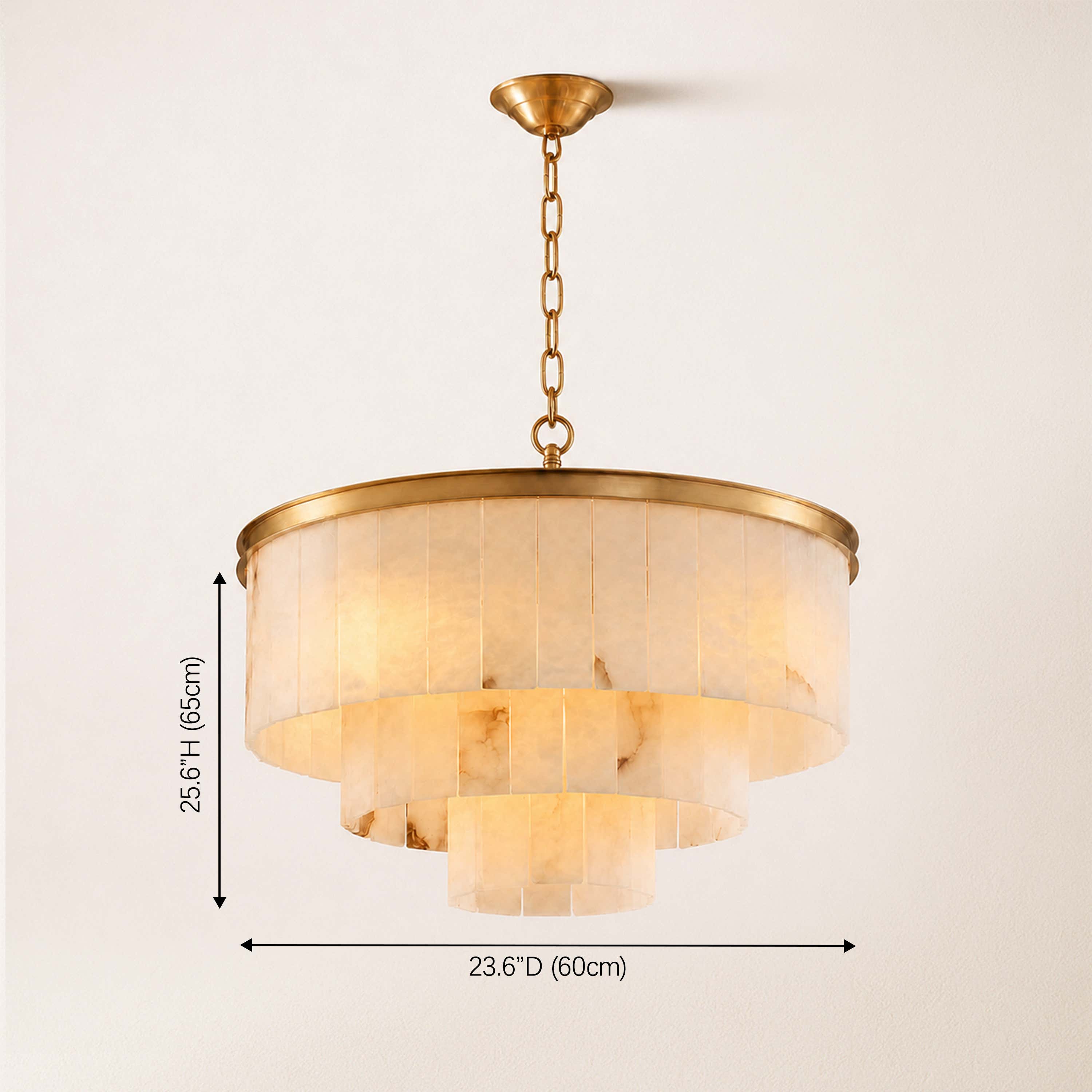 Montrava Alabaster Tiered Round Chandelier