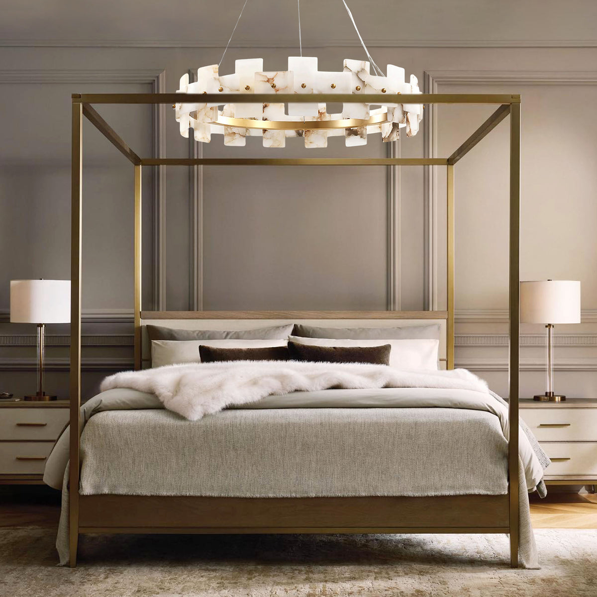 Calia Halo Alabaster Round Chandelier