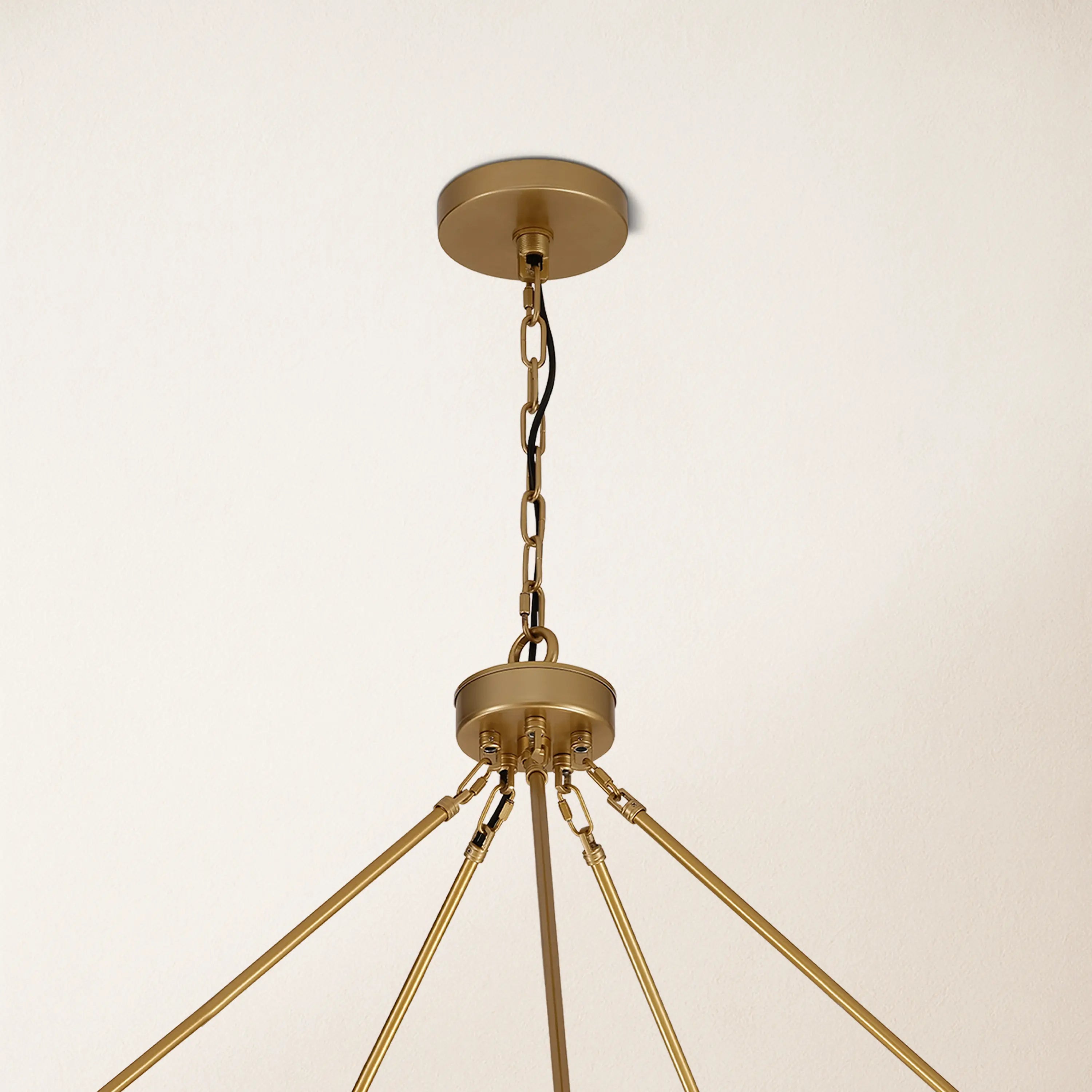 Cylora Glass Tube Round Chain Chandelier 60"D