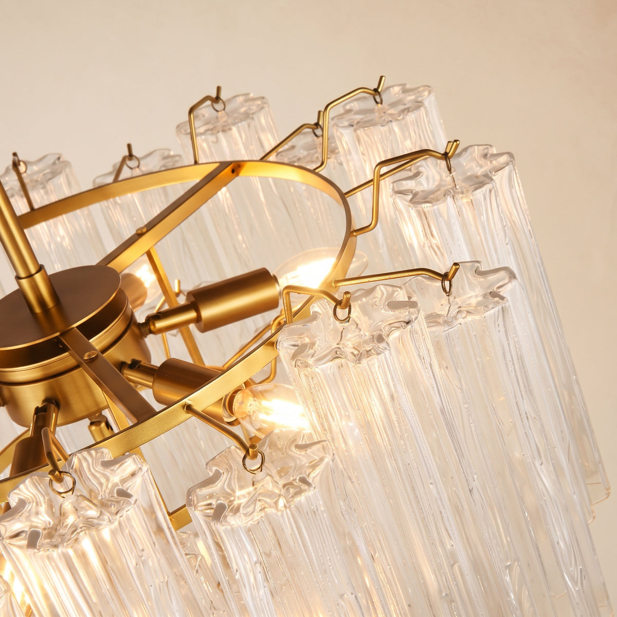 Lumeris Glass Tiered Round Chandelier 24"D