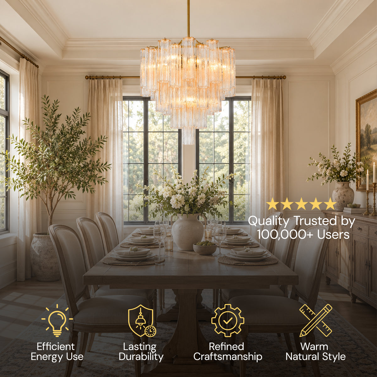 Lumeris Glass Tiered Round Chandelier 24"D