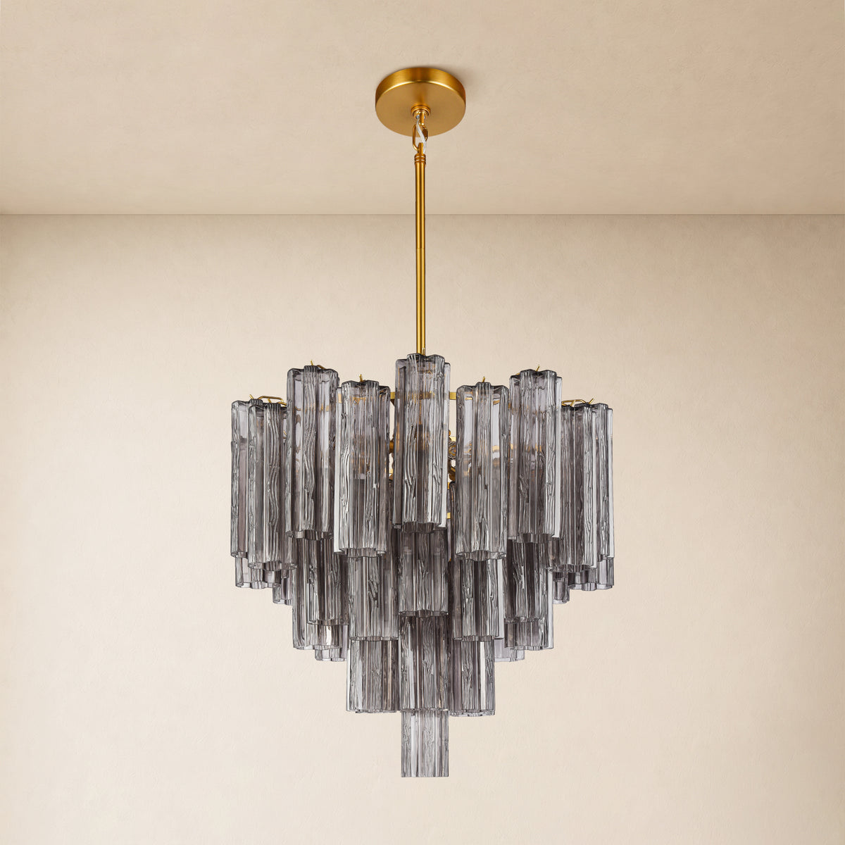 Lumeris Glass Tiered Round Chandelier 24"D