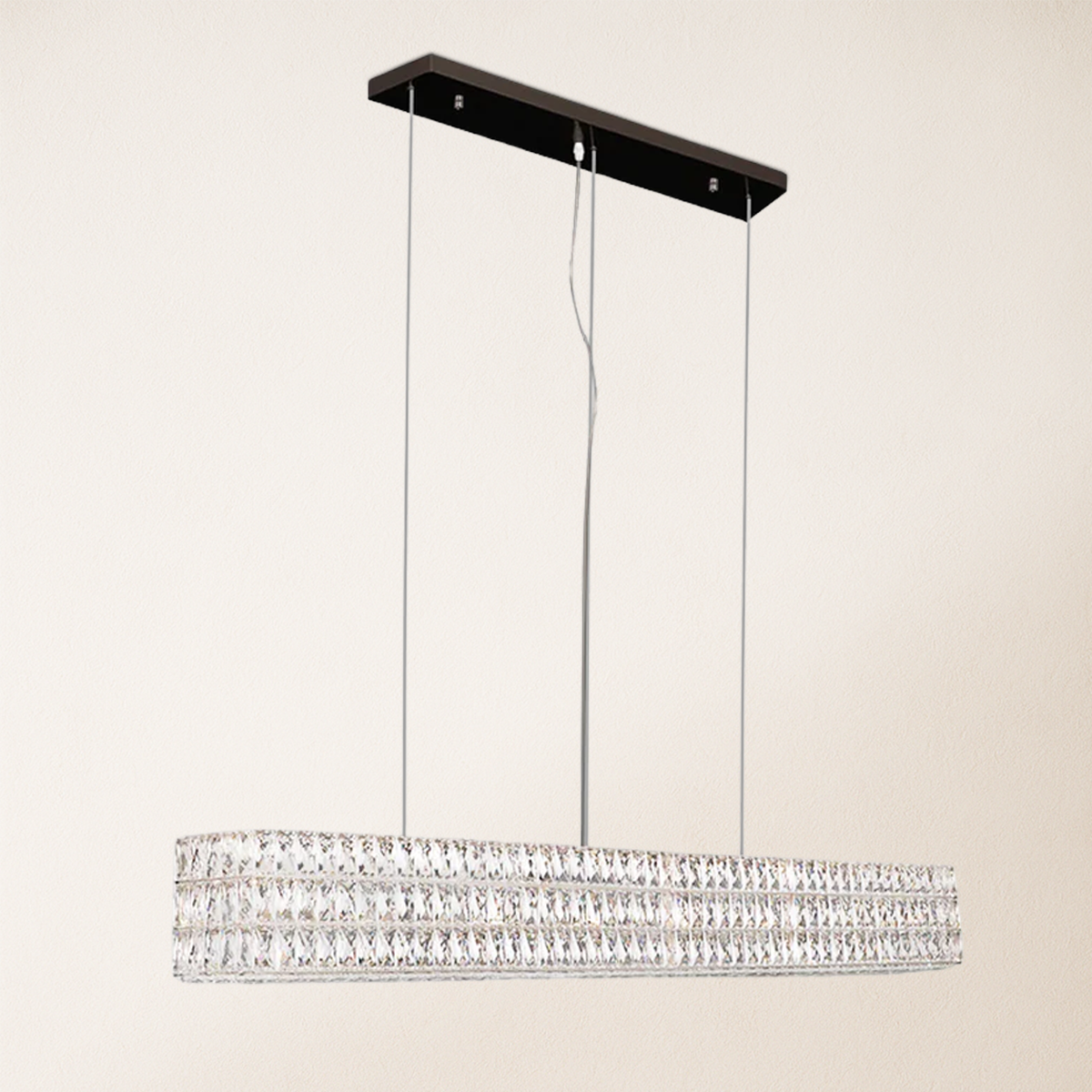 Mia Rectangular Crystal Chandelier 61"W