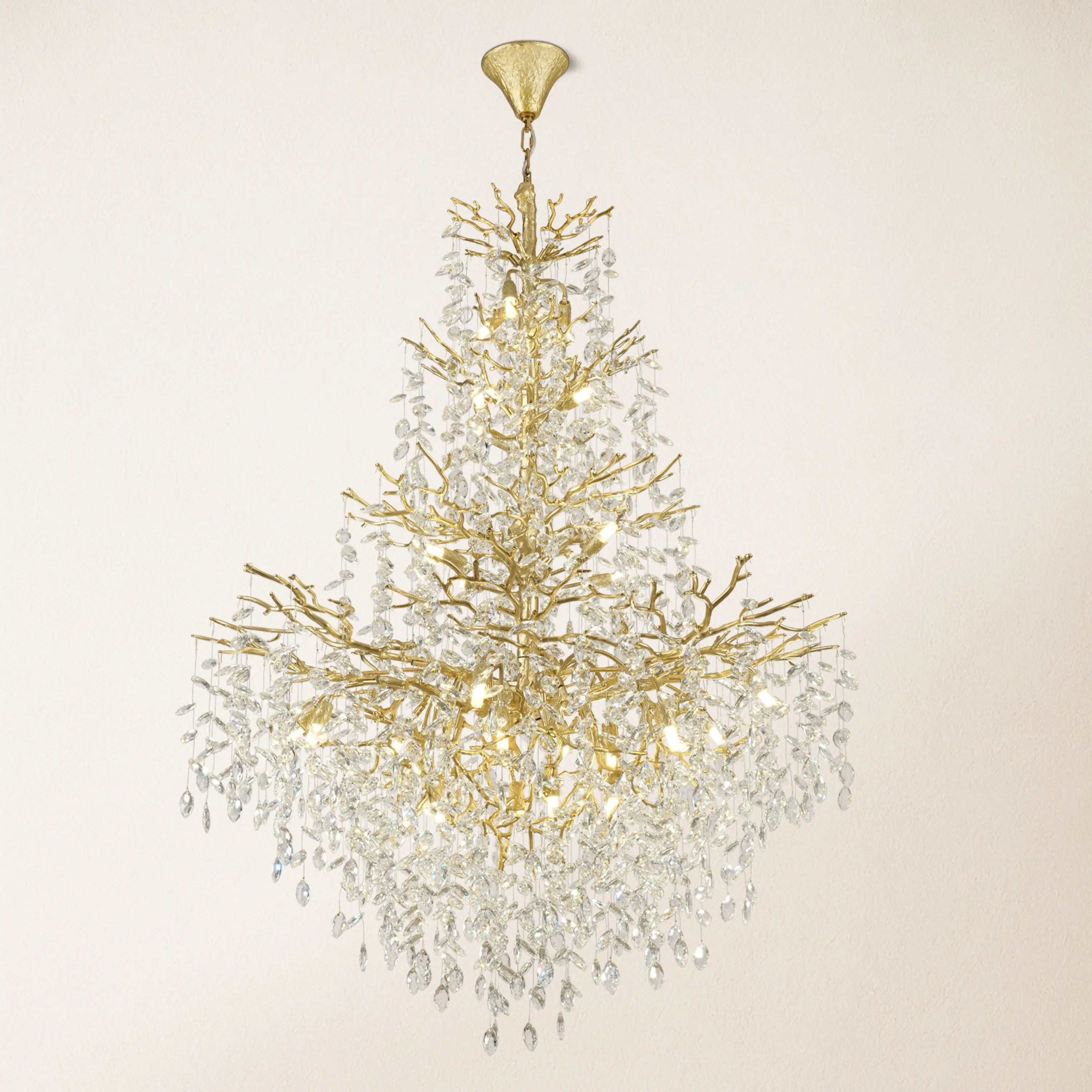 Frostleaf Crystal Cascade Grand Staircase Chandelier 65"H