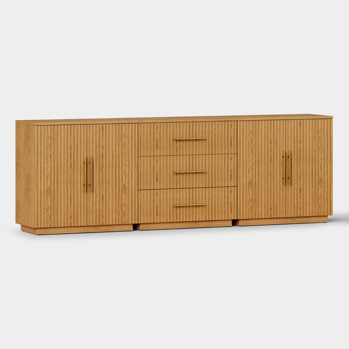 Holt Oak Modular Media Console (Set of 3)