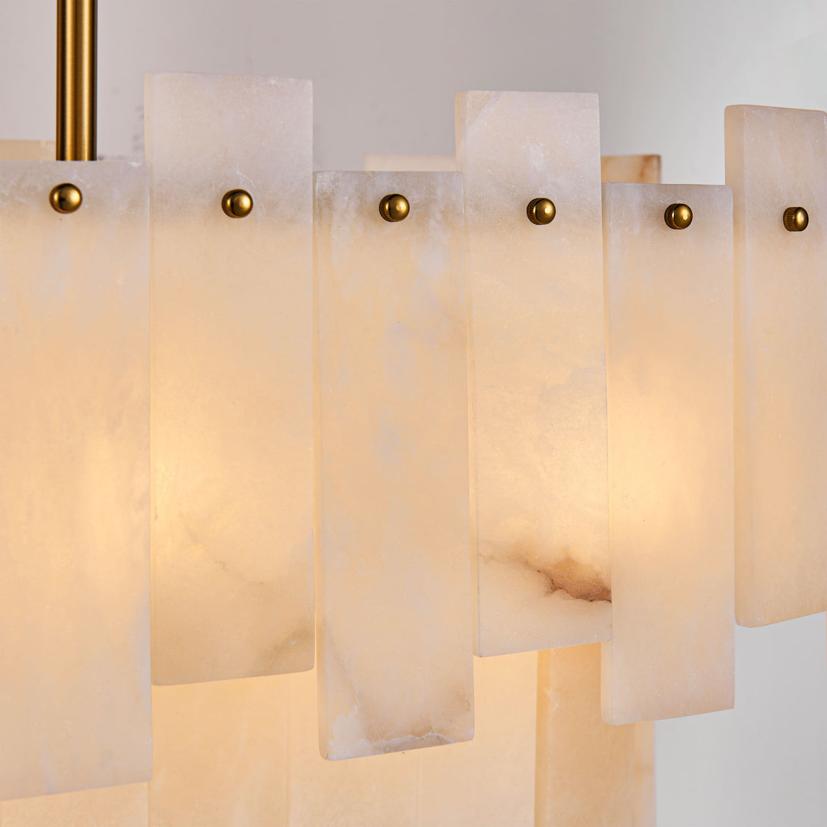 Nivislight Alabaster 2-Tier Rectangular Chandelier 40"D