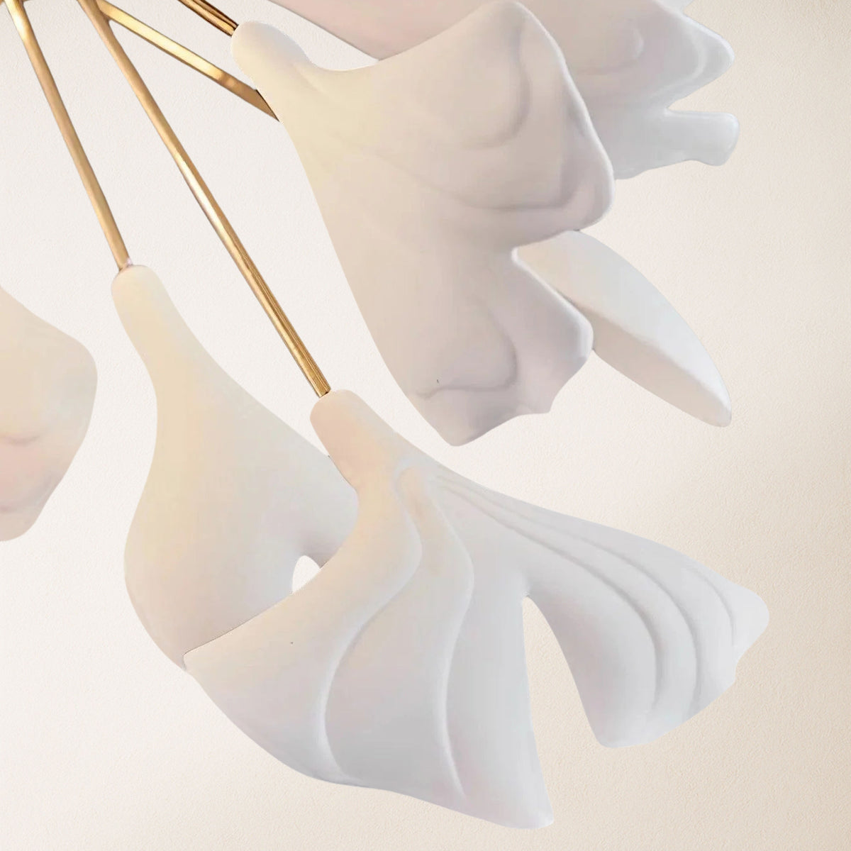 Twilight Branches Ceramic Ginkgo Chandelier 25.6"D