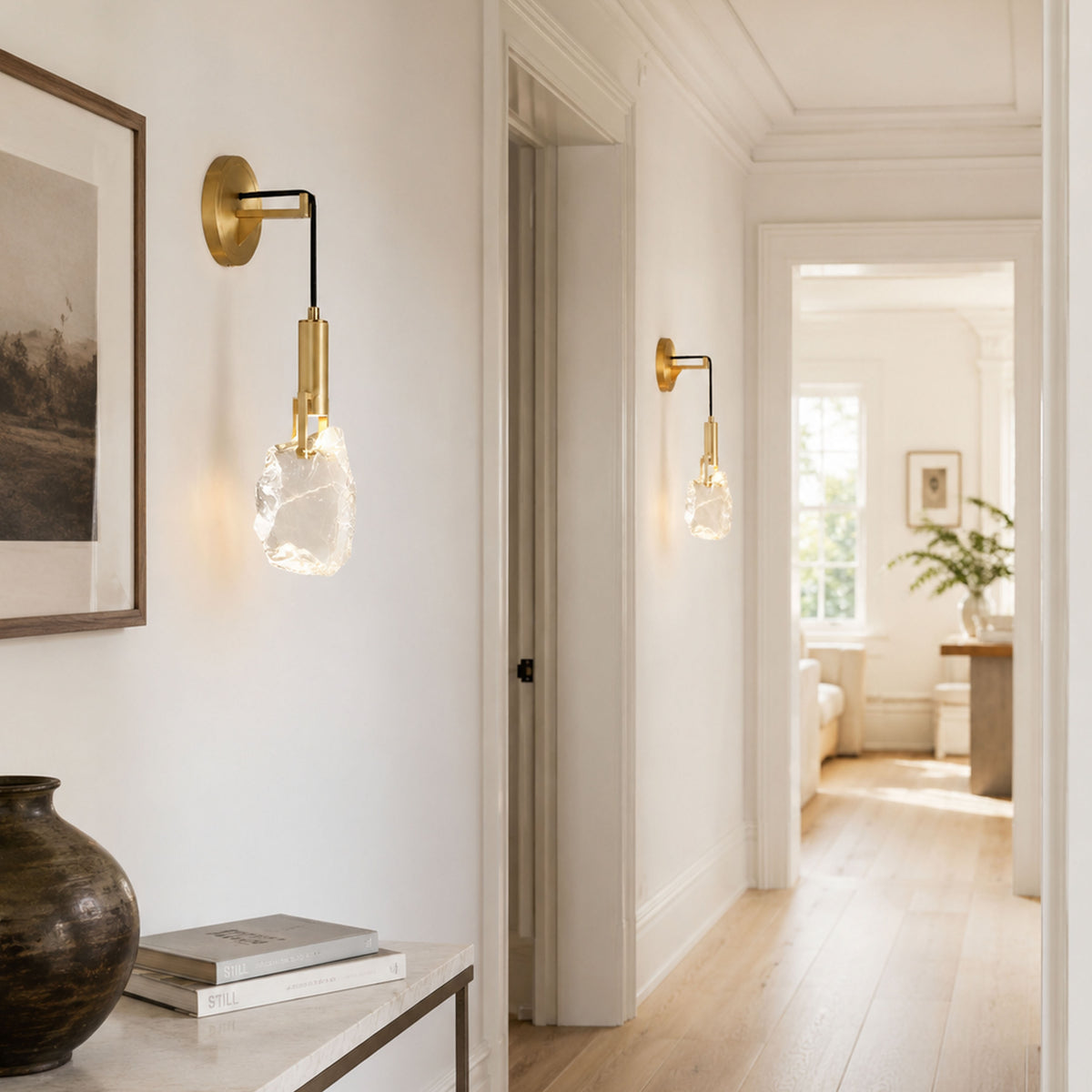Irregular Crystal Shad Wall Sconce H11"