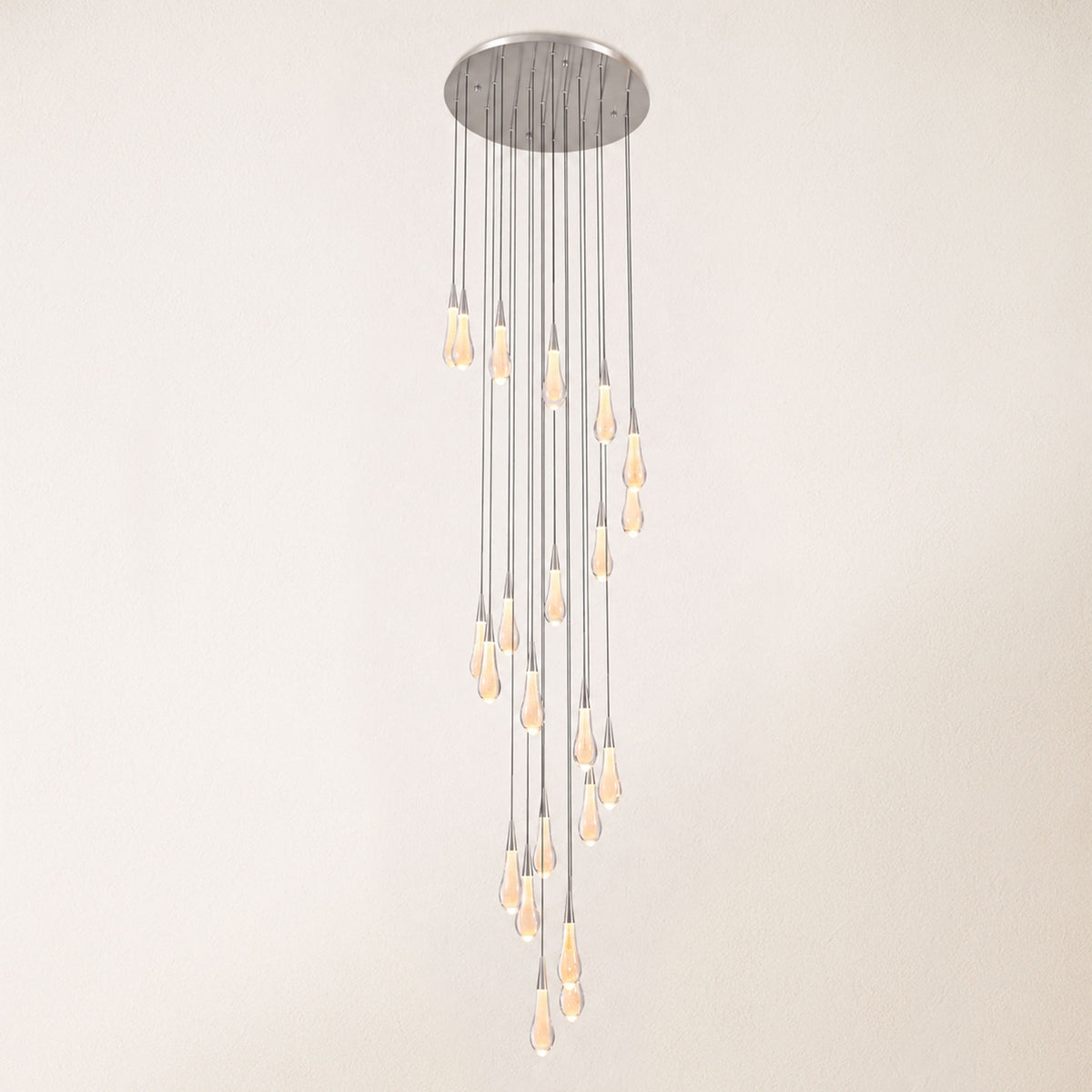 Teardrop Crystal Drop Round Chandelier