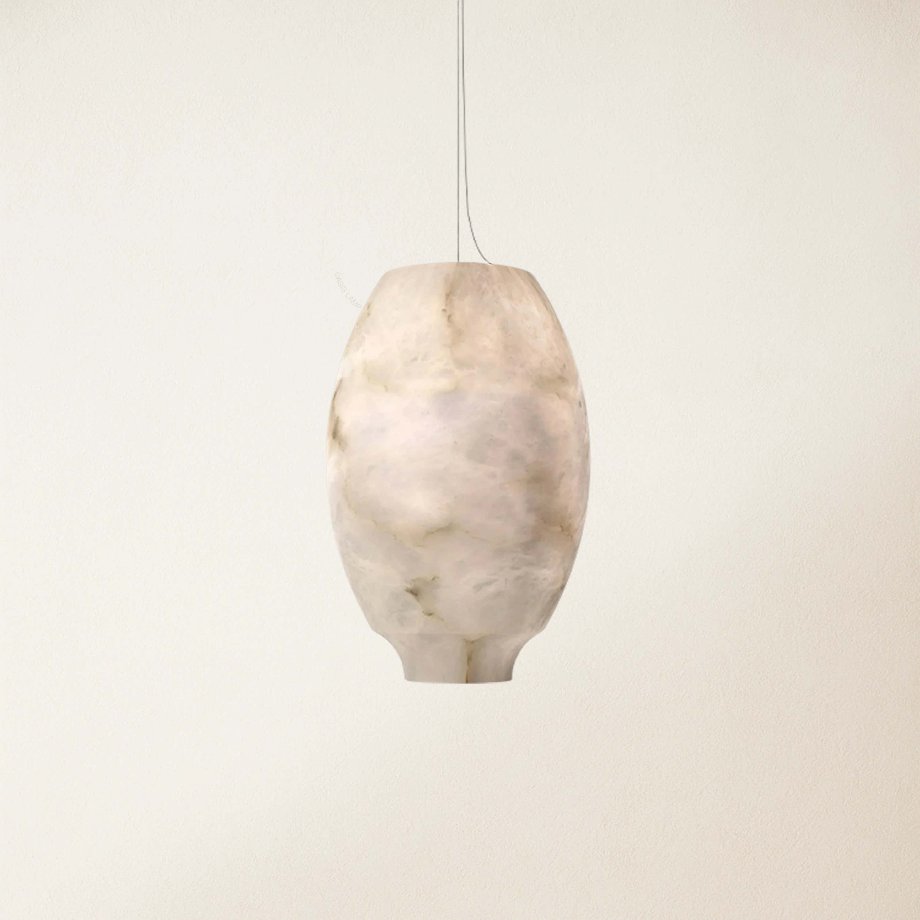 Dadaly Alabaster Lantern Small Art Round Pendant 7"W