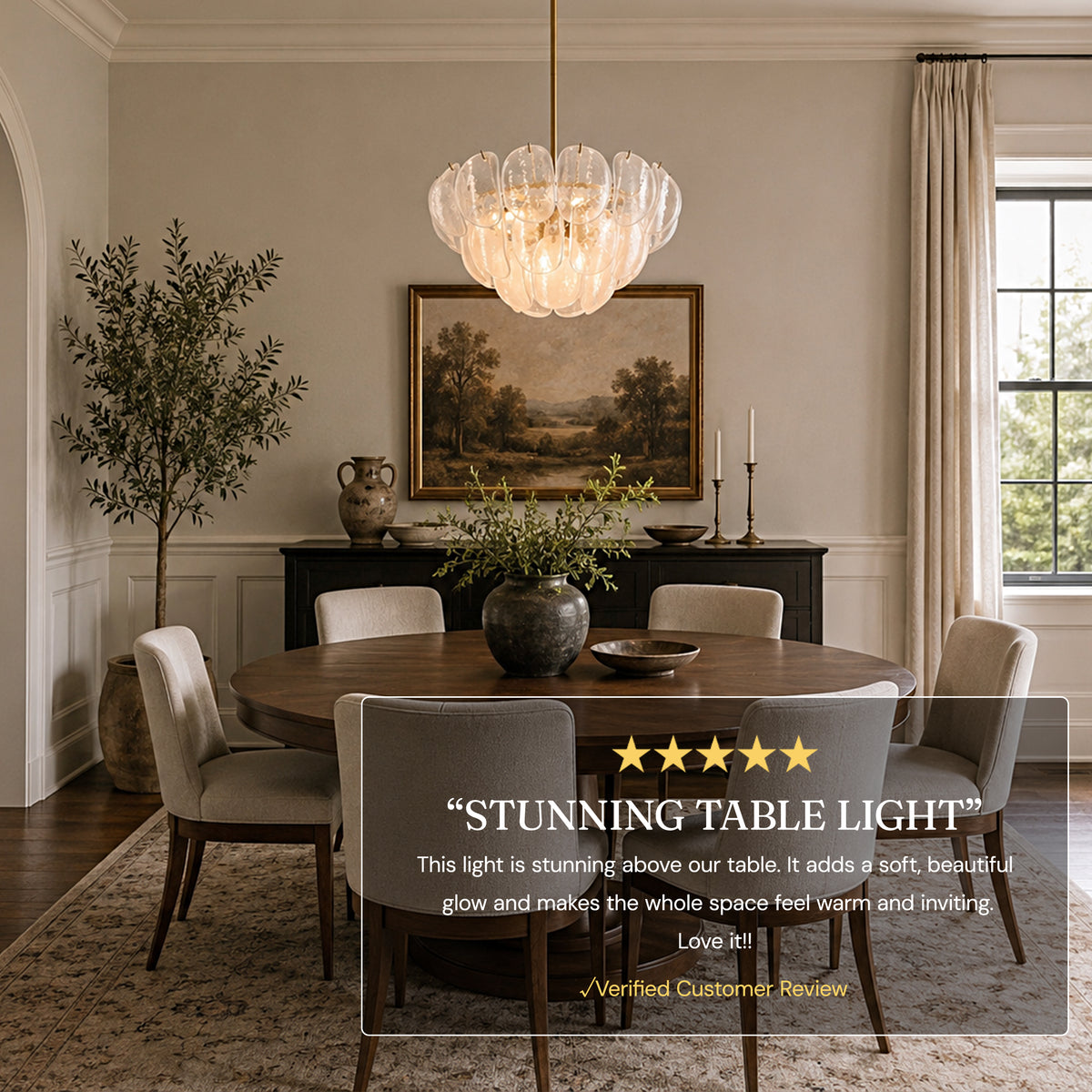 Aurevale Glass Disc Round Chandelier 22"D