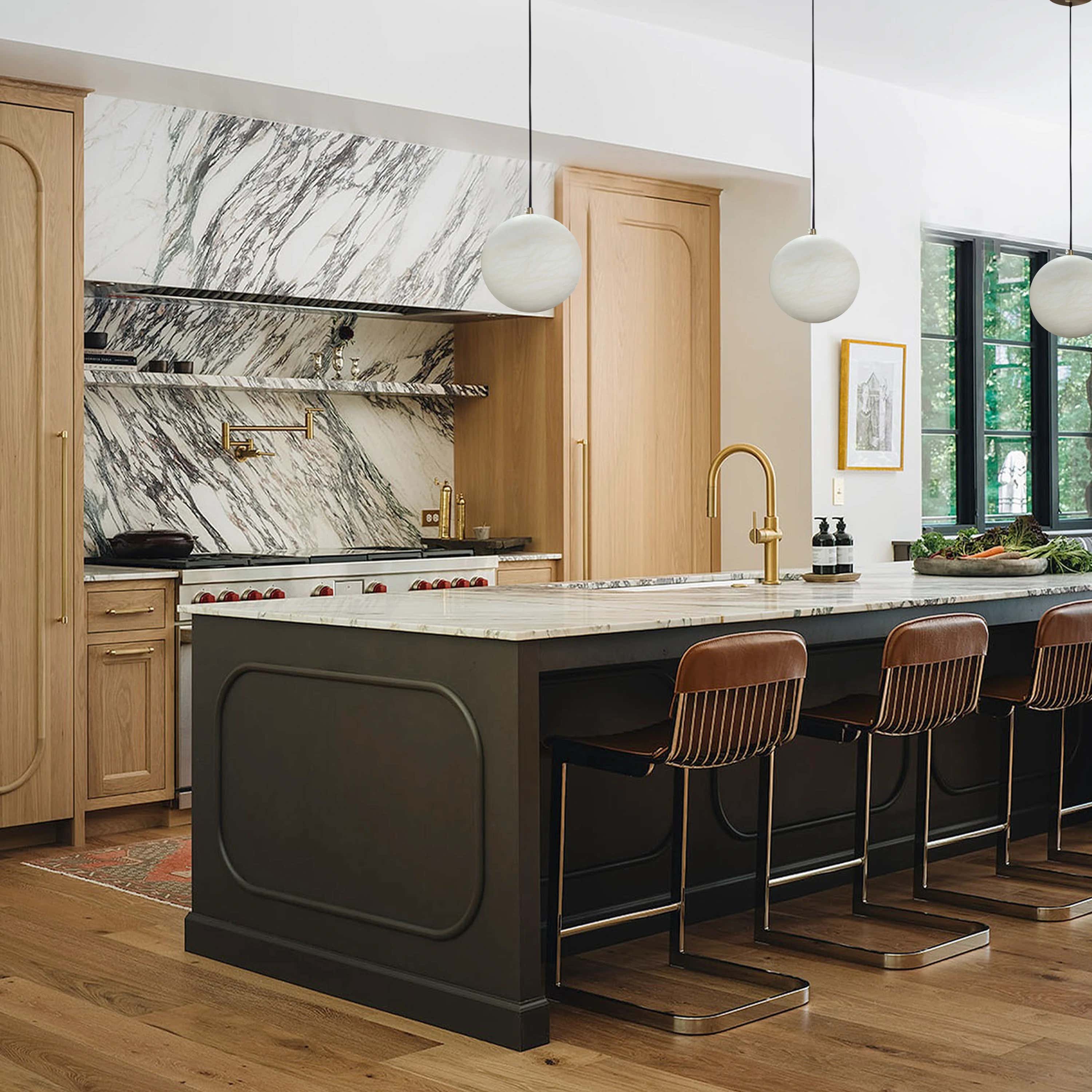 Nami Alabaster Global Ball Pendant Light 6"D