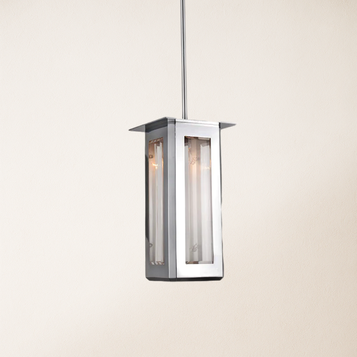 Baluster Rectangle Glass Pendant 7"W