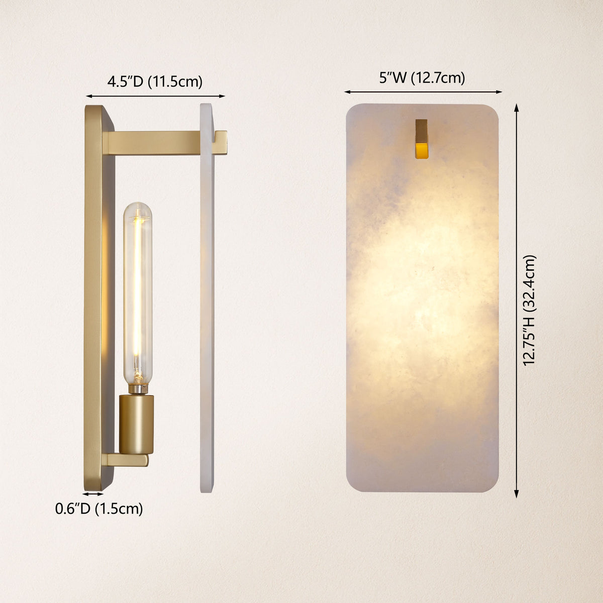 Lunara Alabaster Wall Sconce 12.75"H