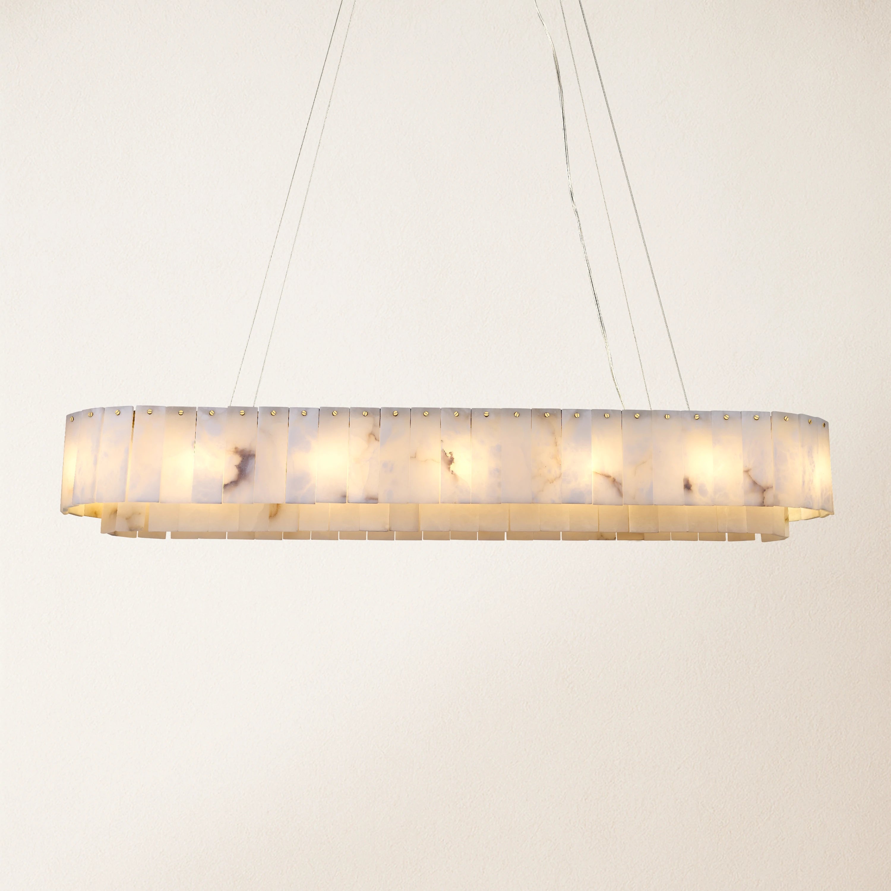 Sawyer Alabaster Oval Chandelier 54"
