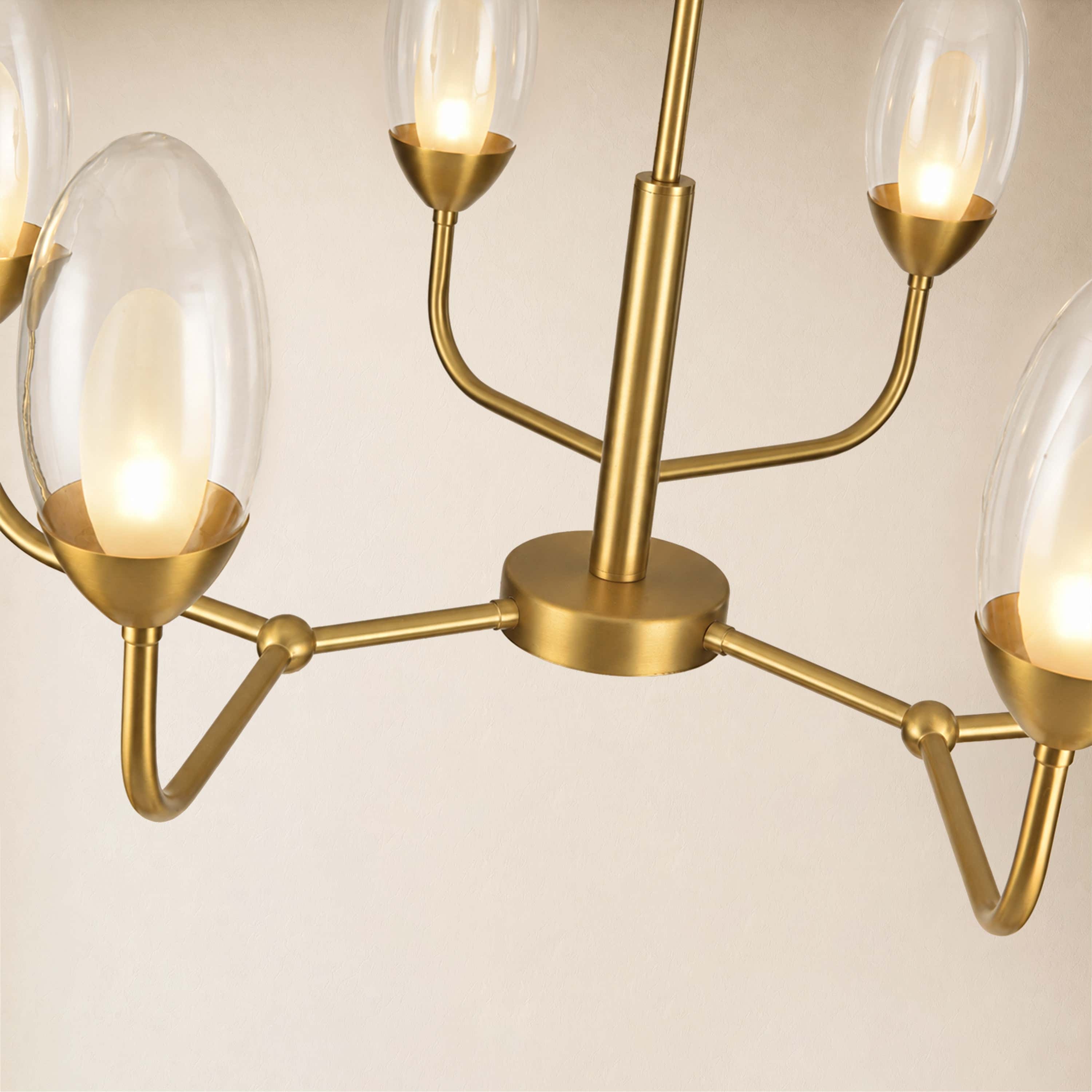 Cressa Oval Glass Round Chandelier 30"D