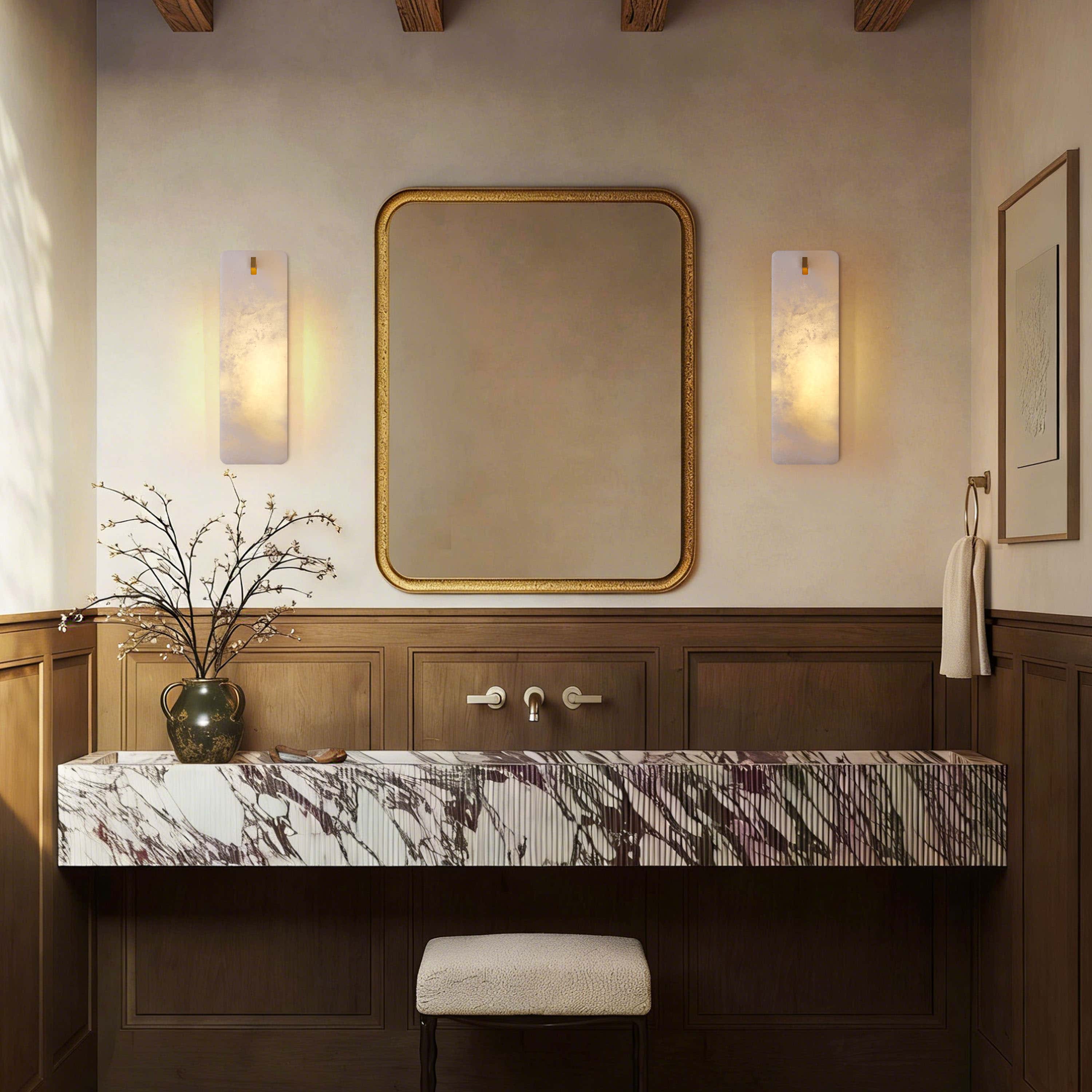 Lunara Alabaster Wall Sconce 16"H