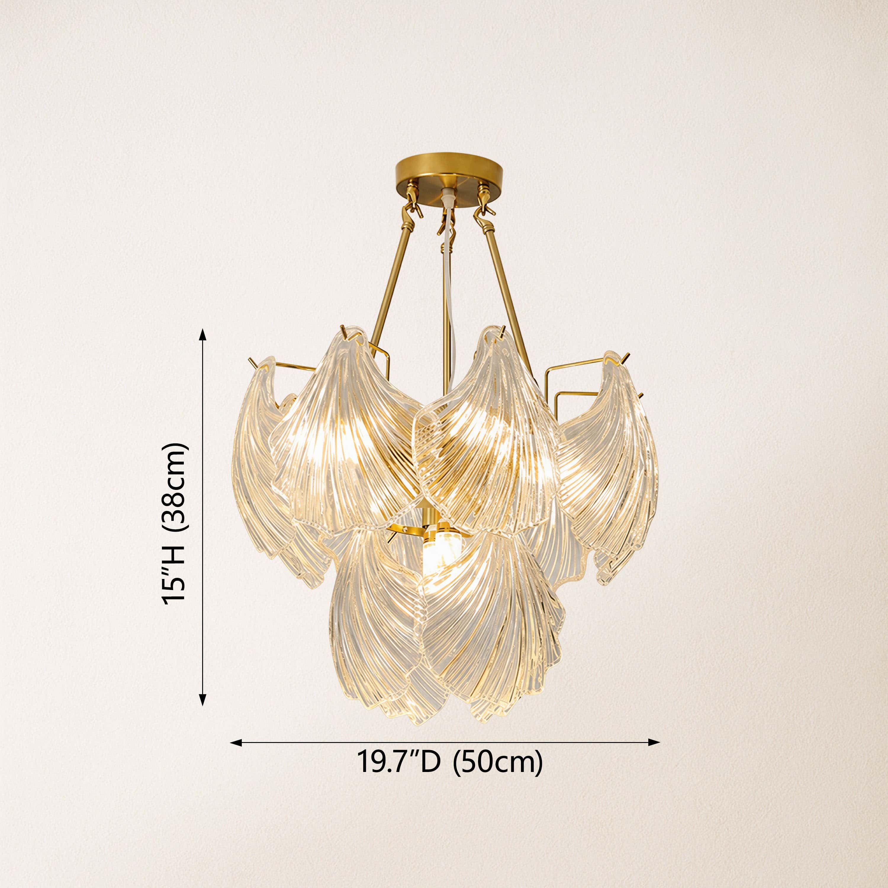 Marivelle Shell Glass Round Chandelier