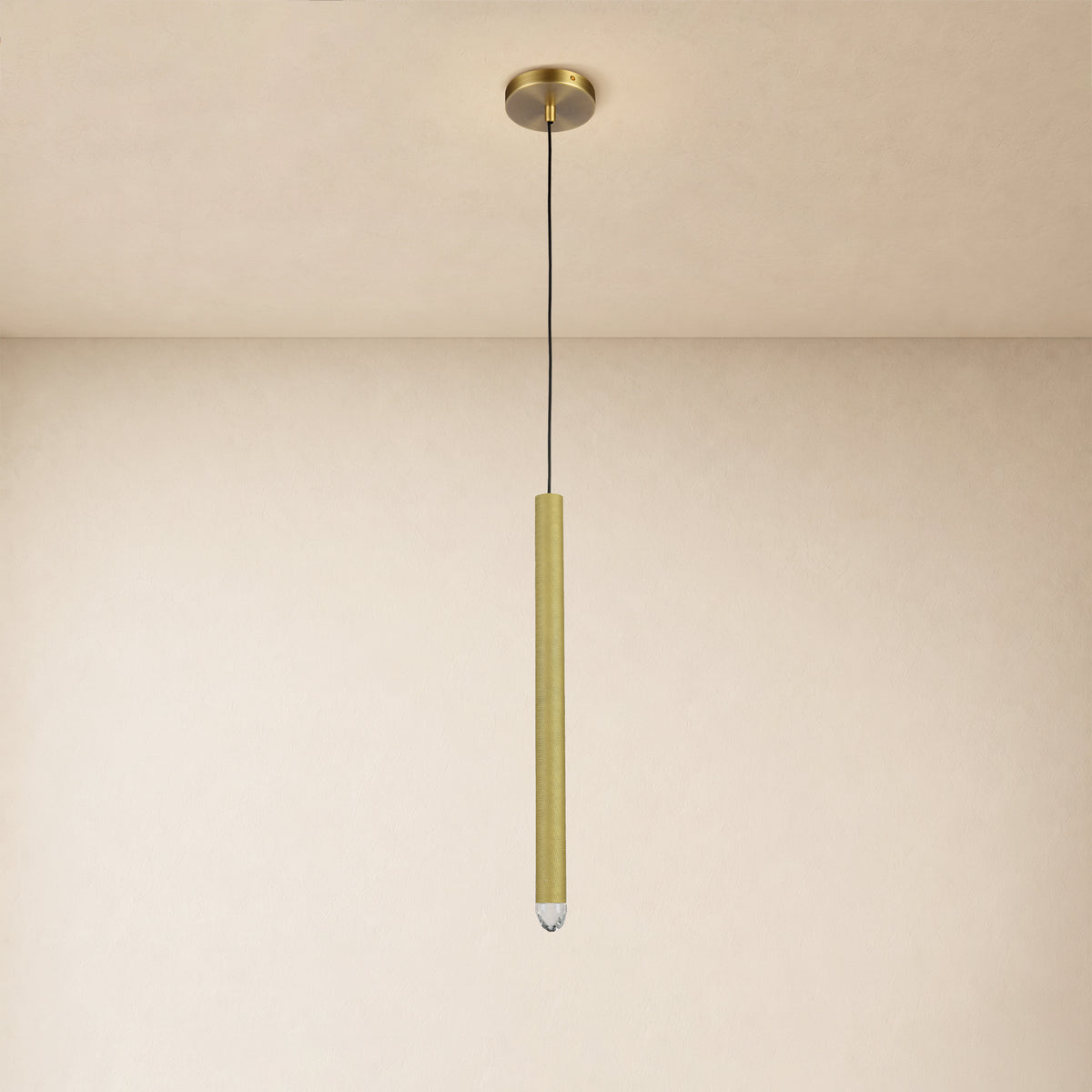 Lyrion Crystal Cylinder Pendant 4.7"D