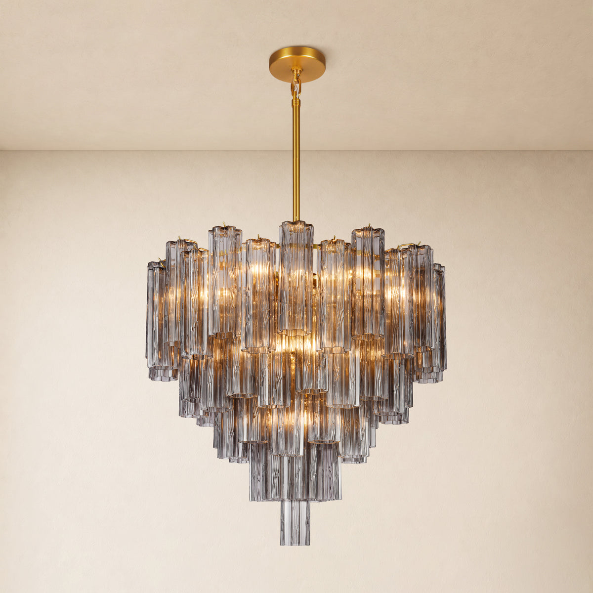 Lumeris Glass Tiered Round Chandelier 30"D