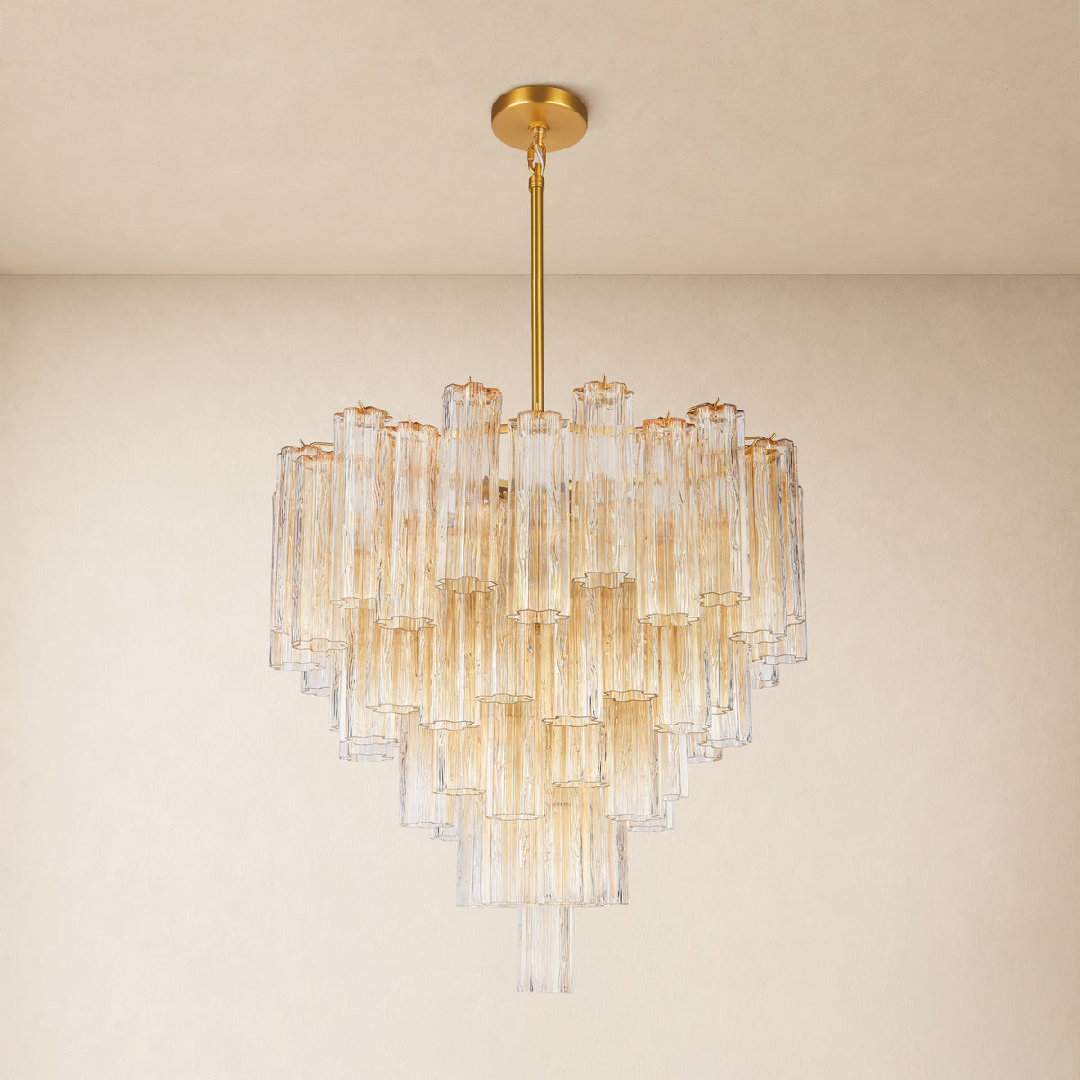 Lumeris Glass Tiered Round Chandelier 30"D