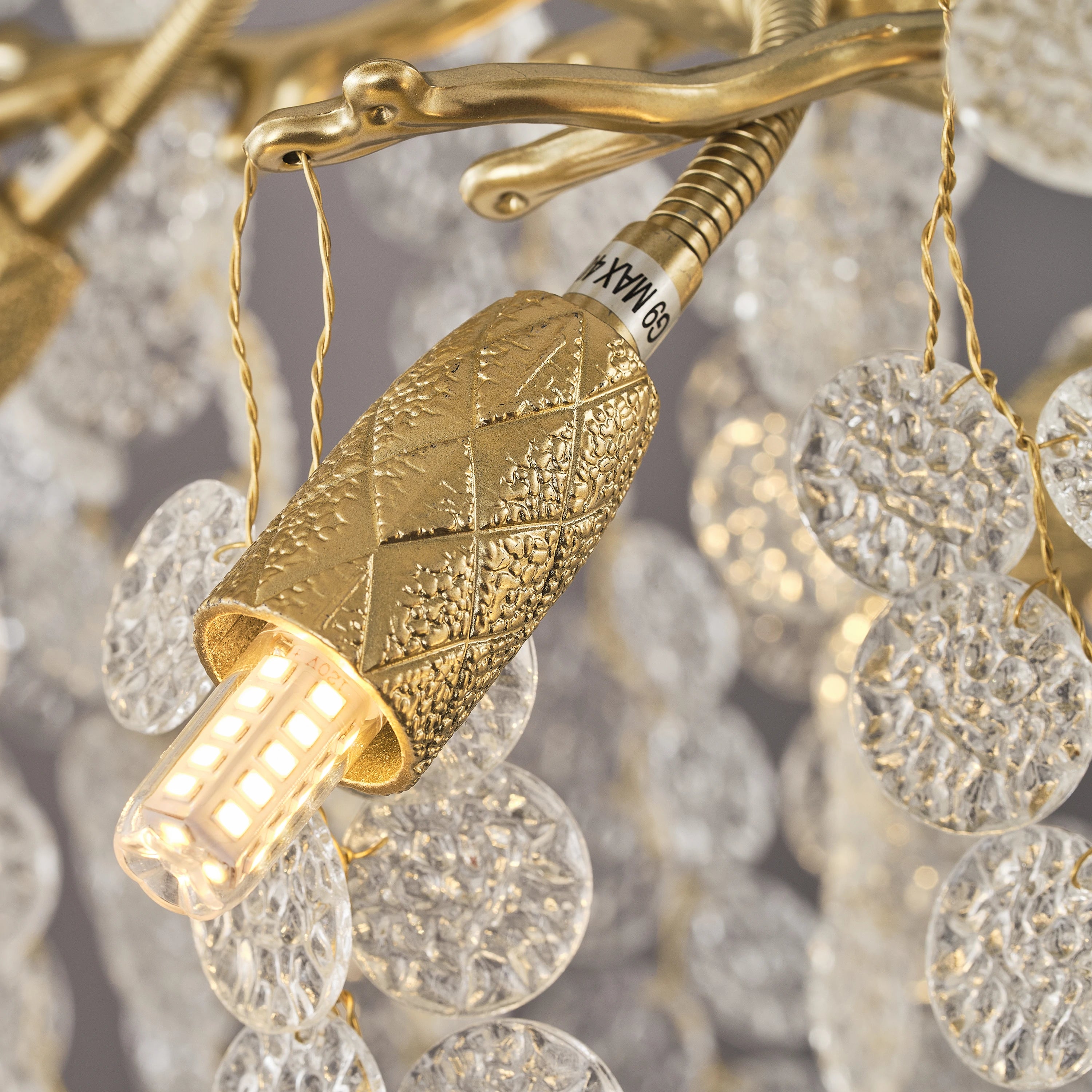 Shiro Noda Crystal Tree Branch Linear Chandelier 72"