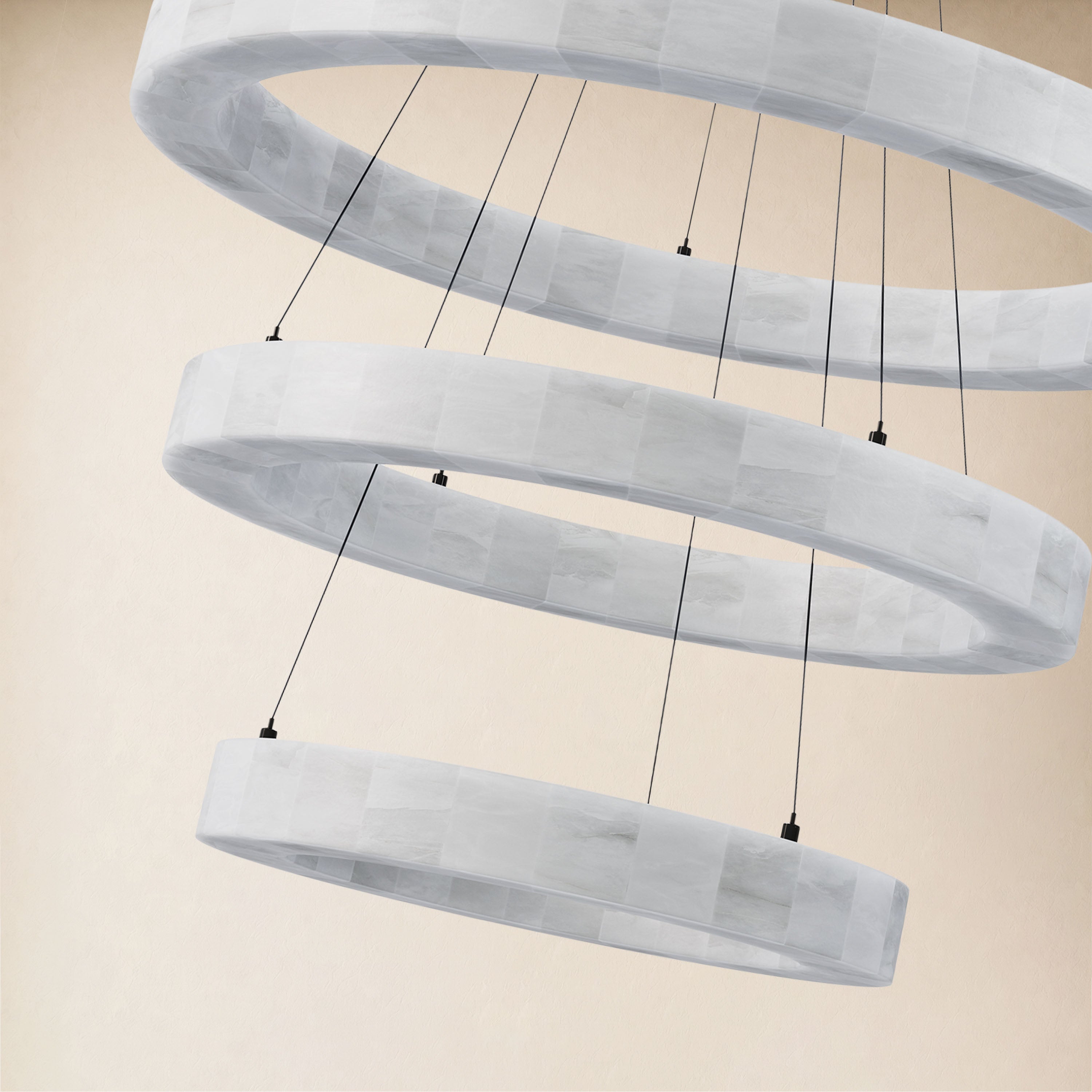 Soluna Alabaster 3 Tiered Custom Round Chandelier