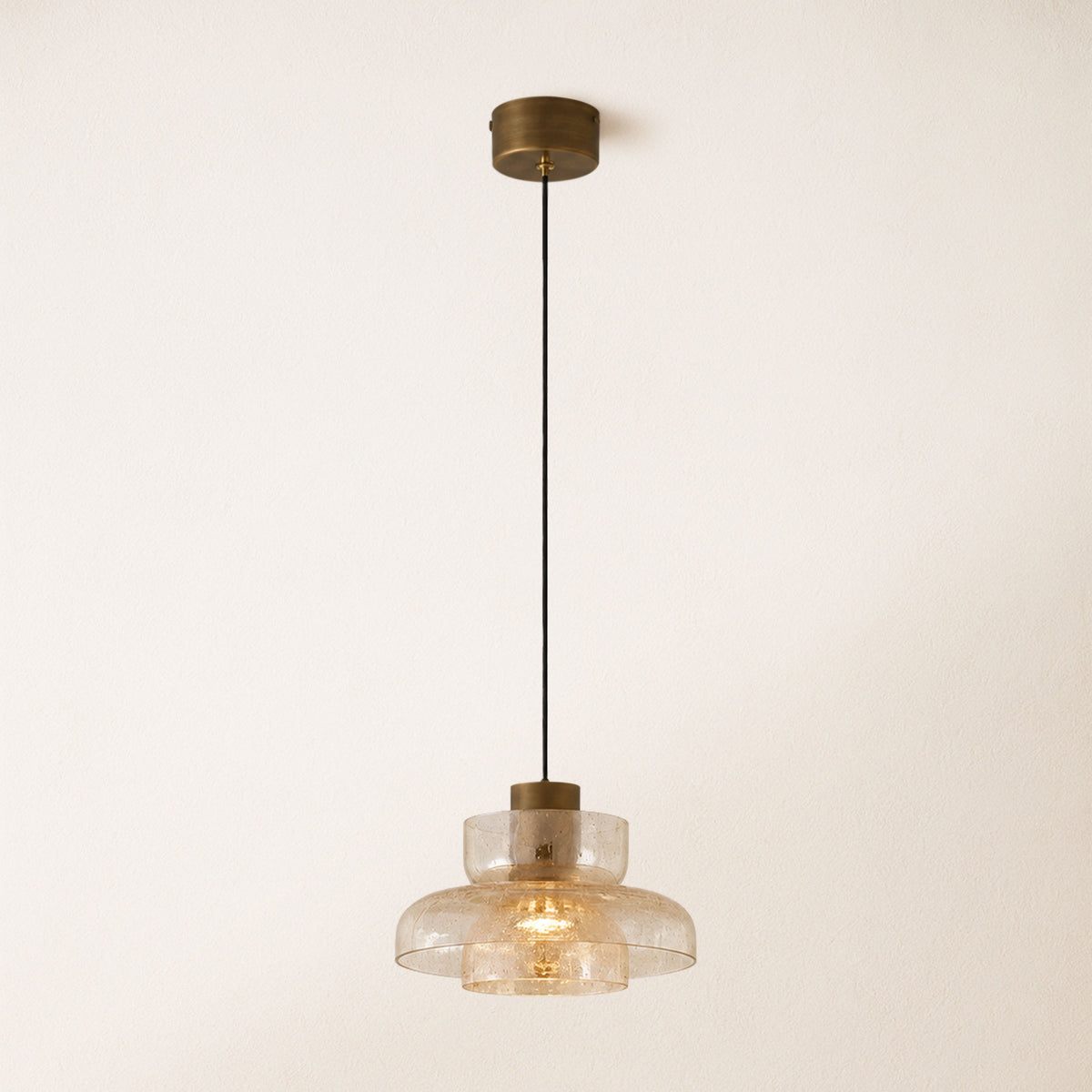 Zendria Crackle Glass Pendant Light