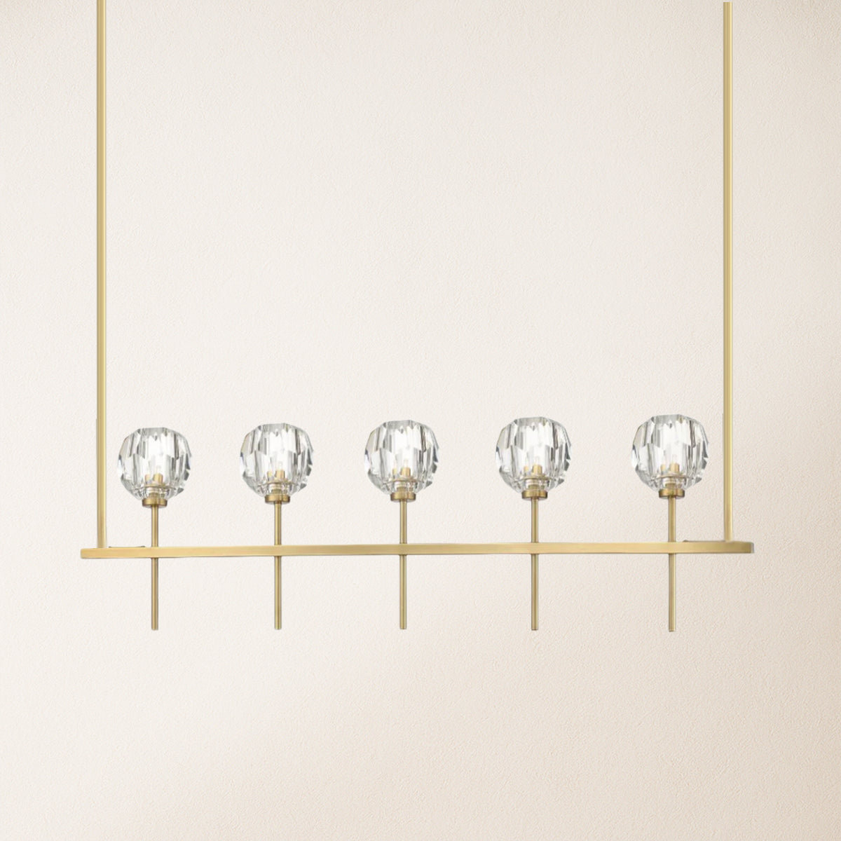 Parisian Crystal Linear Chandelier 46"L