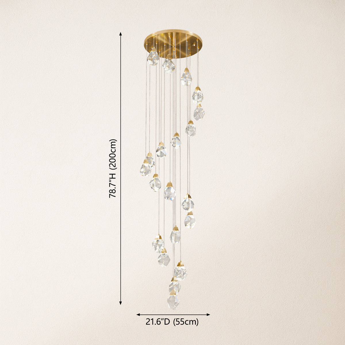 Aurelium Crystal Staircase Round Chandelier
