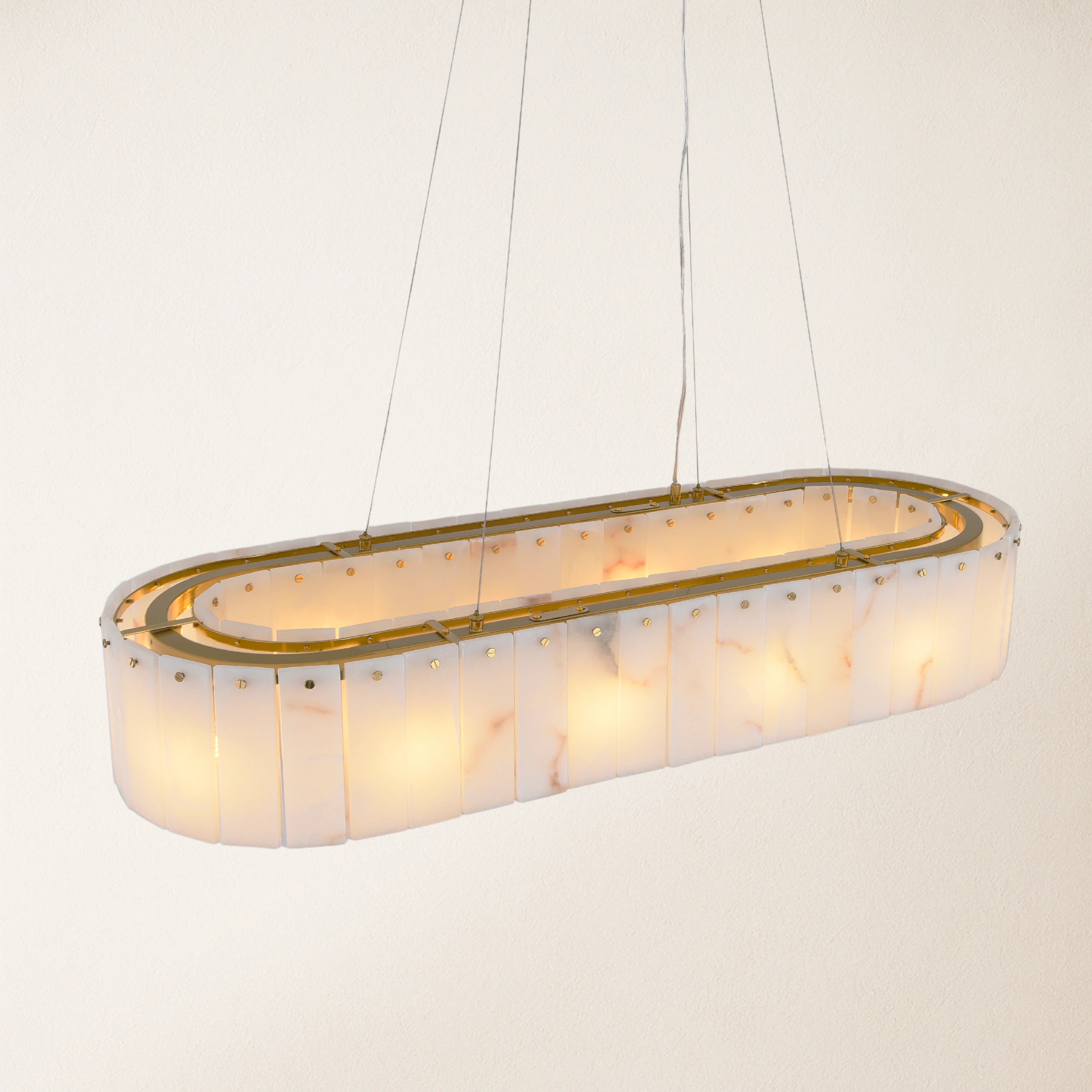 Sawyer Alabaster Oval Chandelier 40"