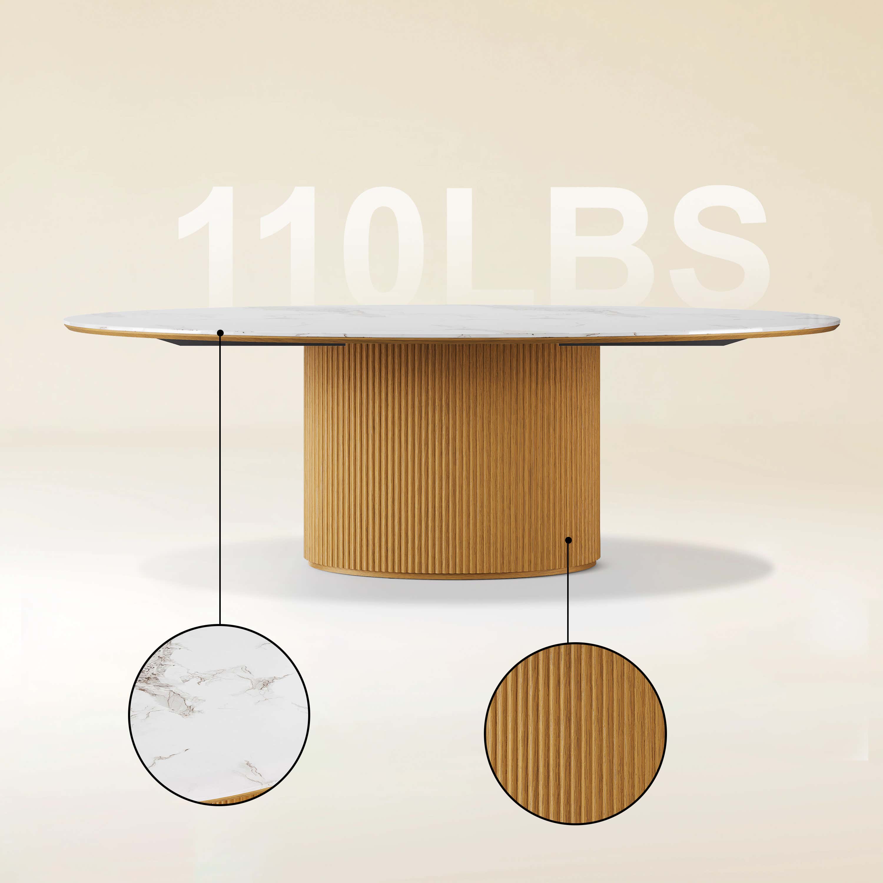 Marley Sintered Stone Dining Table 84"