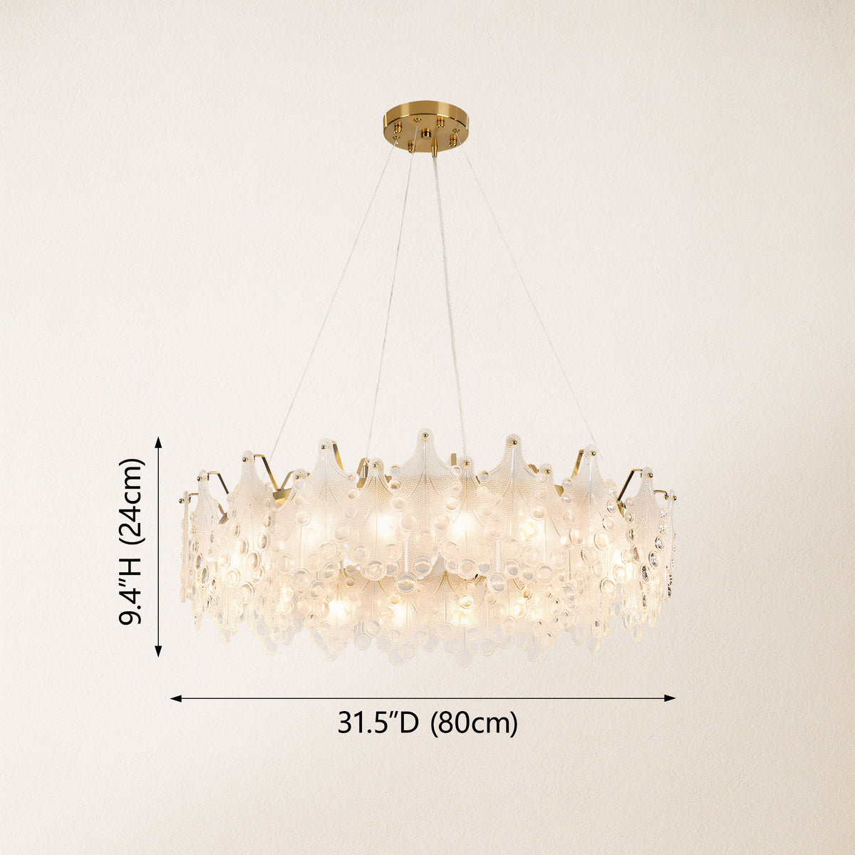Veliora Layered Glass Chandelier
