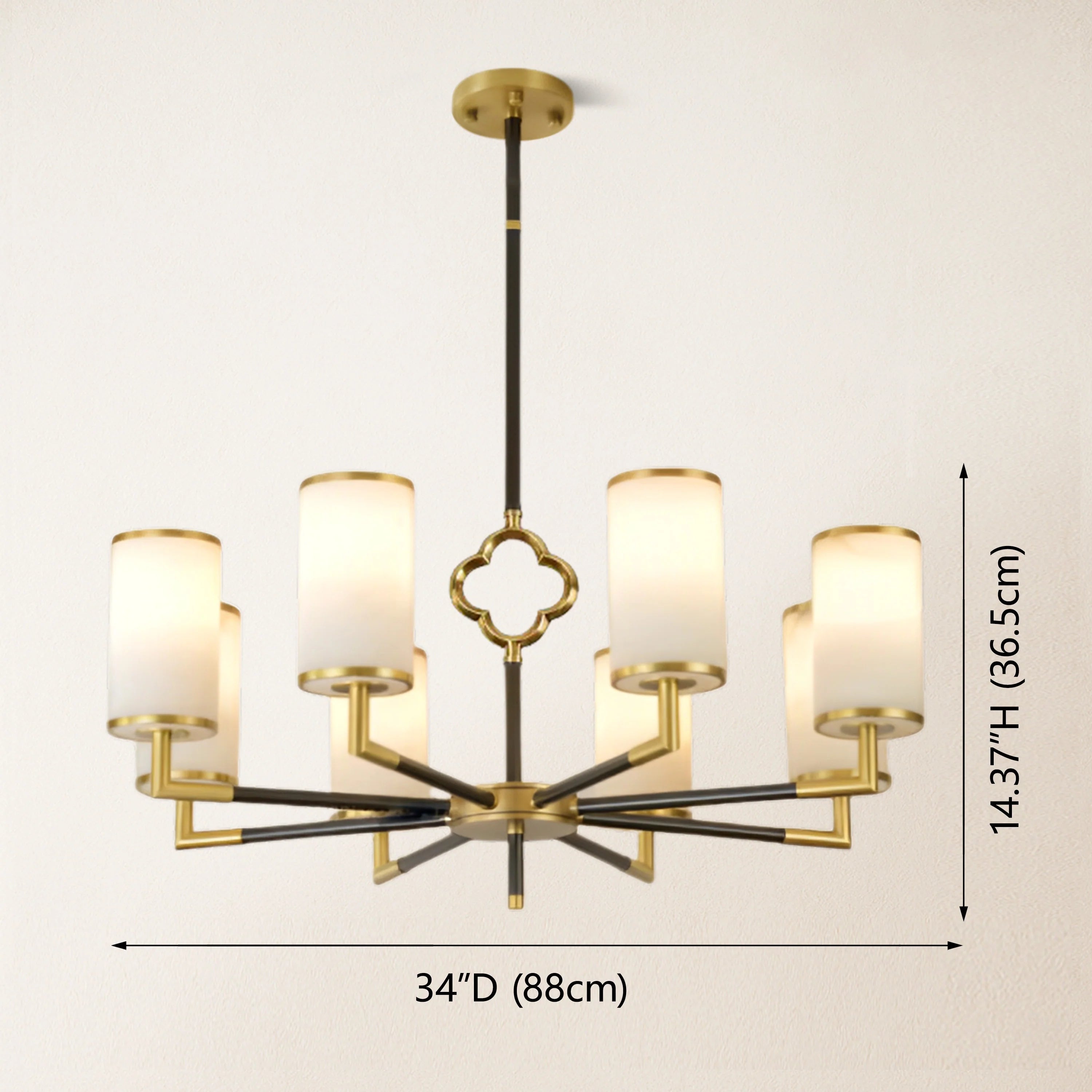 Moral Multi-layer Branda Alabaster Round chandelier 34"D#Finish_Gold