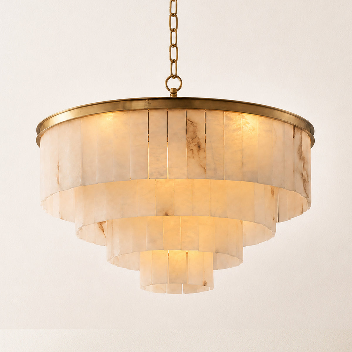 Montrava Alabaster Tiered Round Chandelier
