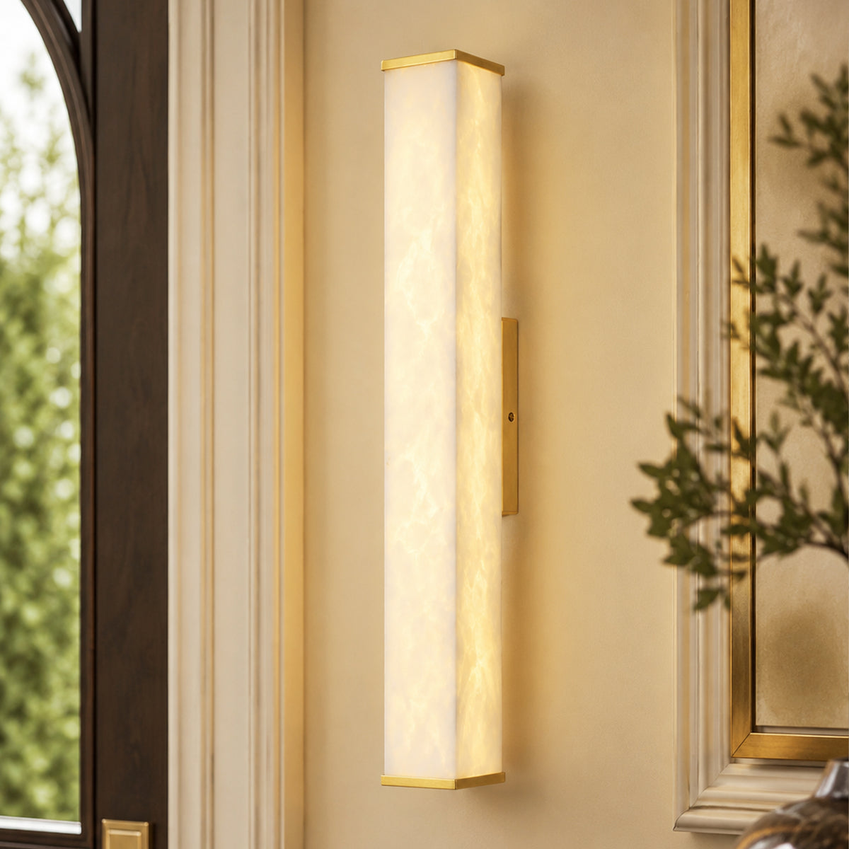 Valoria Alabaster Rectangular Wall Sconce