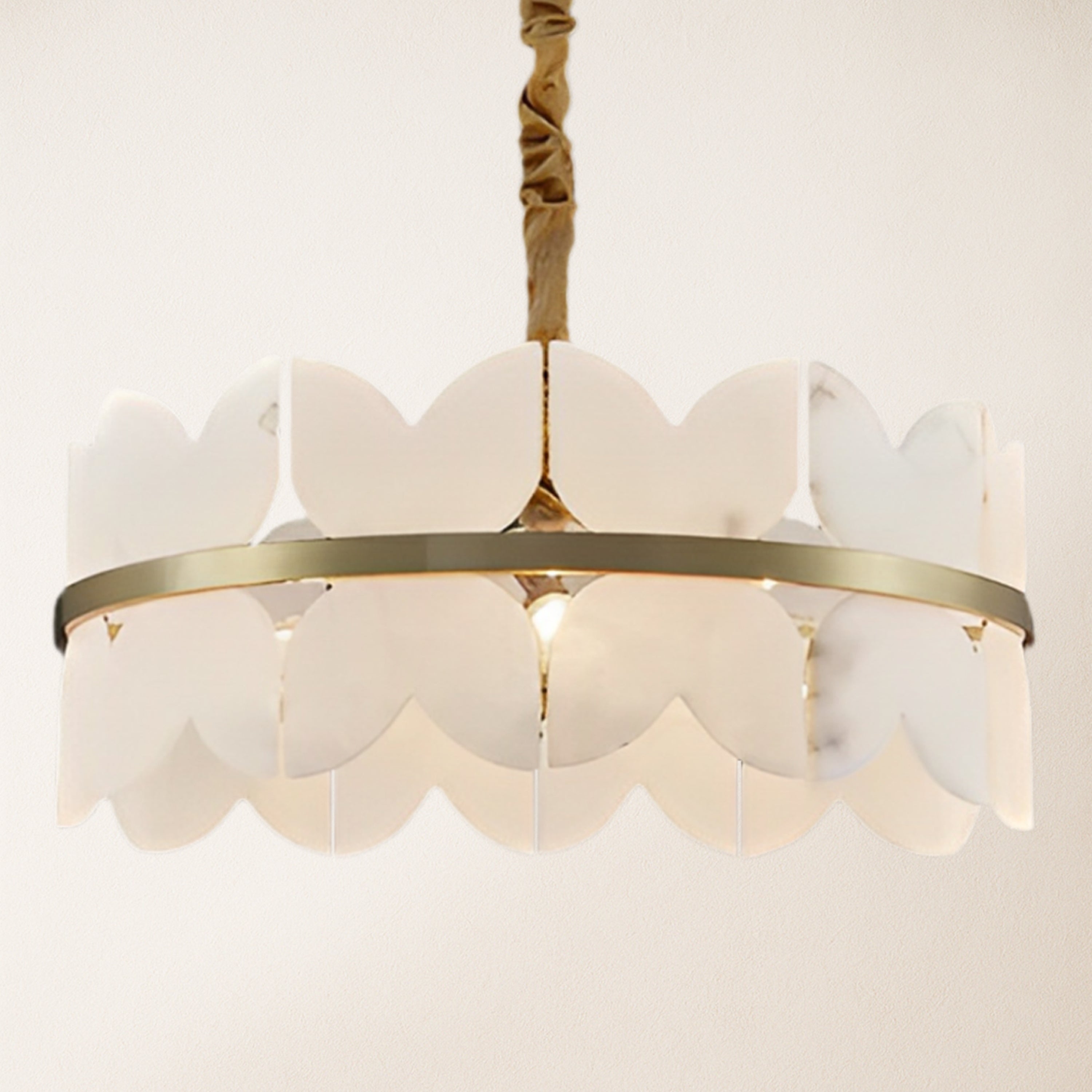 Cloudscape Alabaster Brass 1-Layer Chandelier 32"D