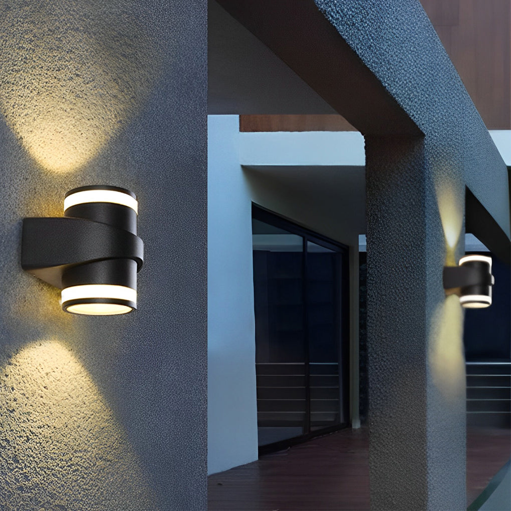 Aegisgleam Round Up Down Outdoor Wall Light