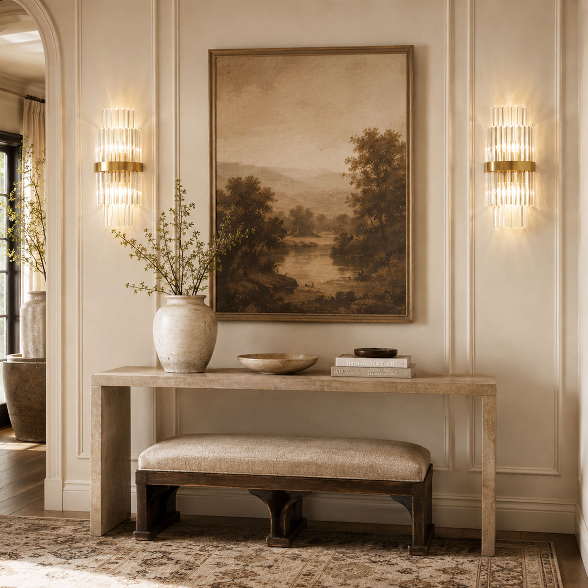 Oryana Crystal Icicle 2-Tier Wall Sconce 7.9"