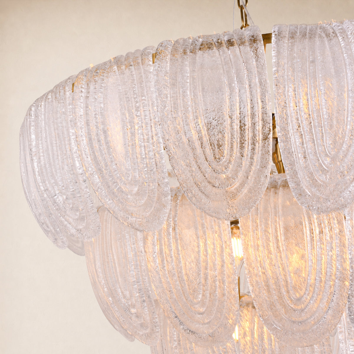Veloura Textured Glass Loop Cascade Chandelier 25.2"W