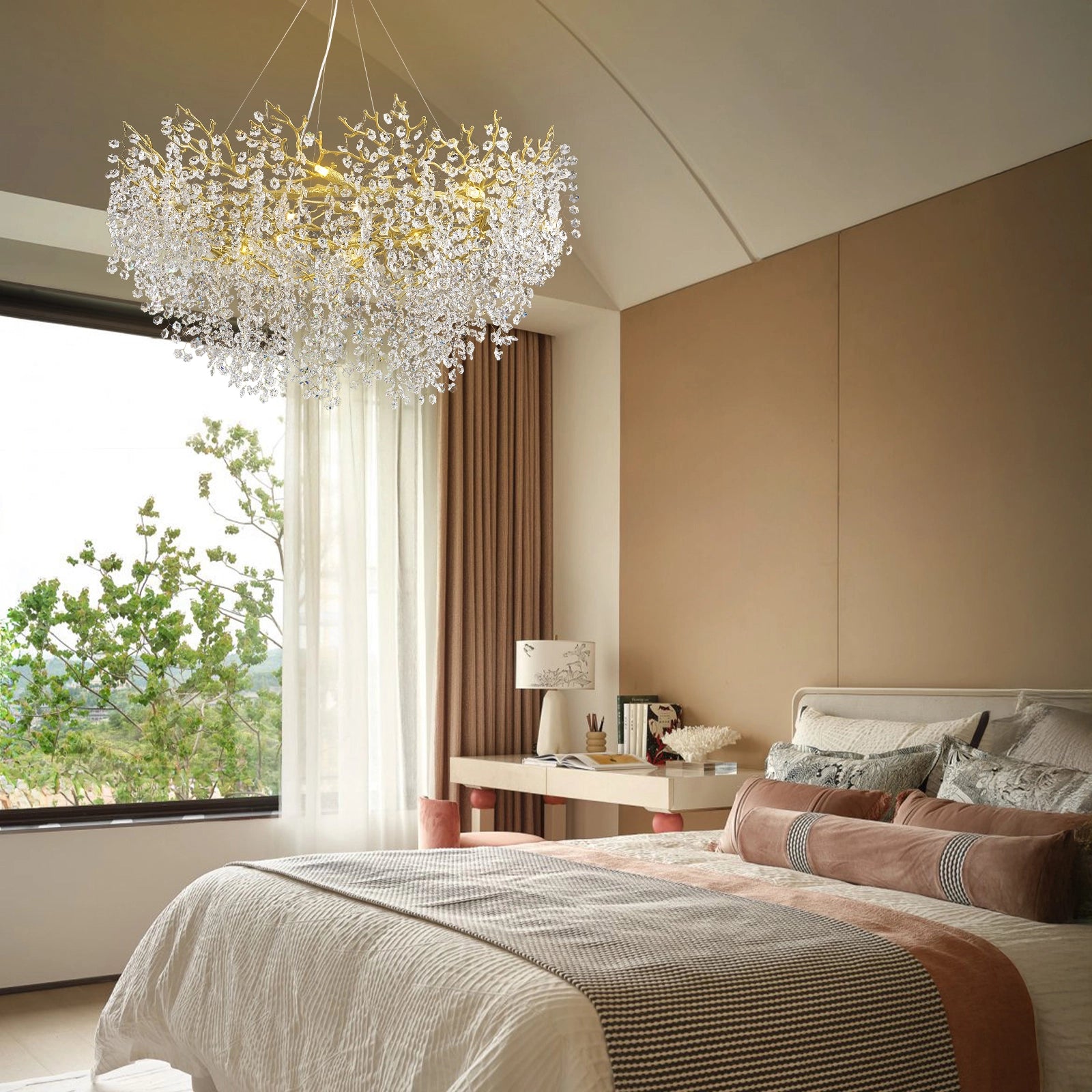 Lustre Branches Round Chandelier 48"