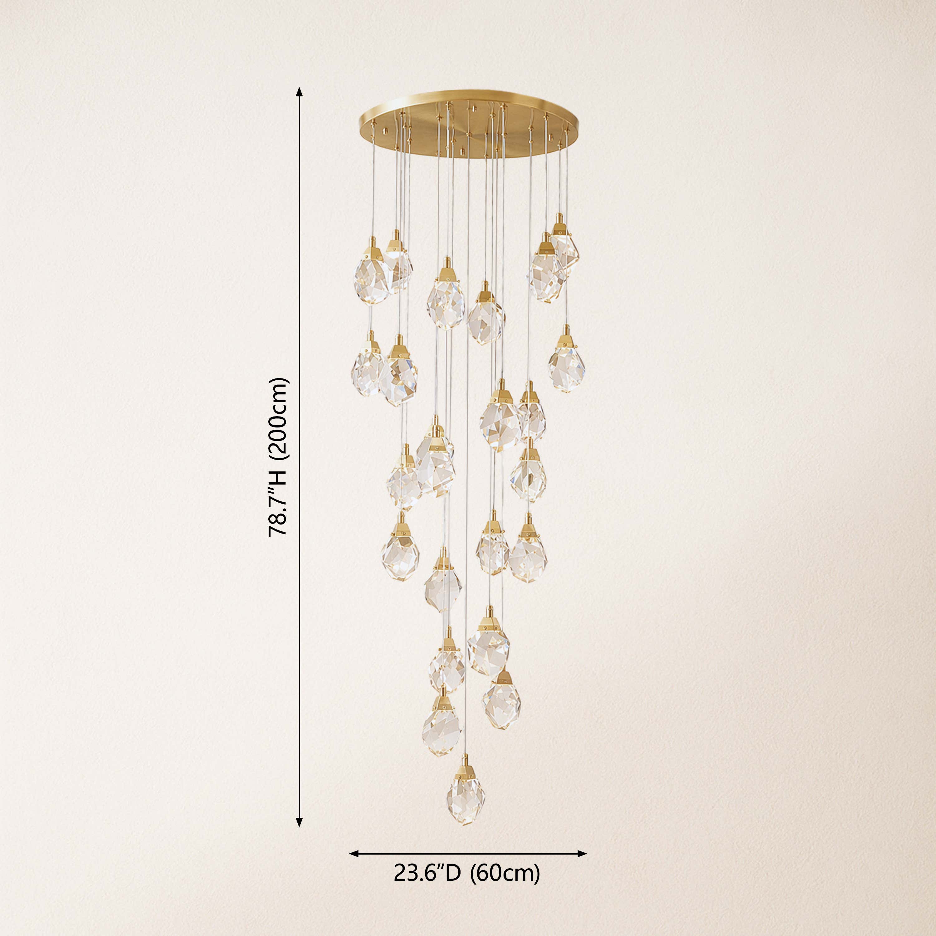 Aurelium Crystal Staircase Round Chandelier