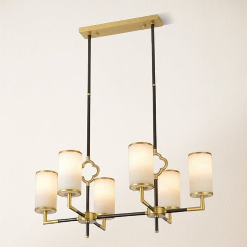 Moral Multi-layer Branda Alabaster Round chandelier 32"W