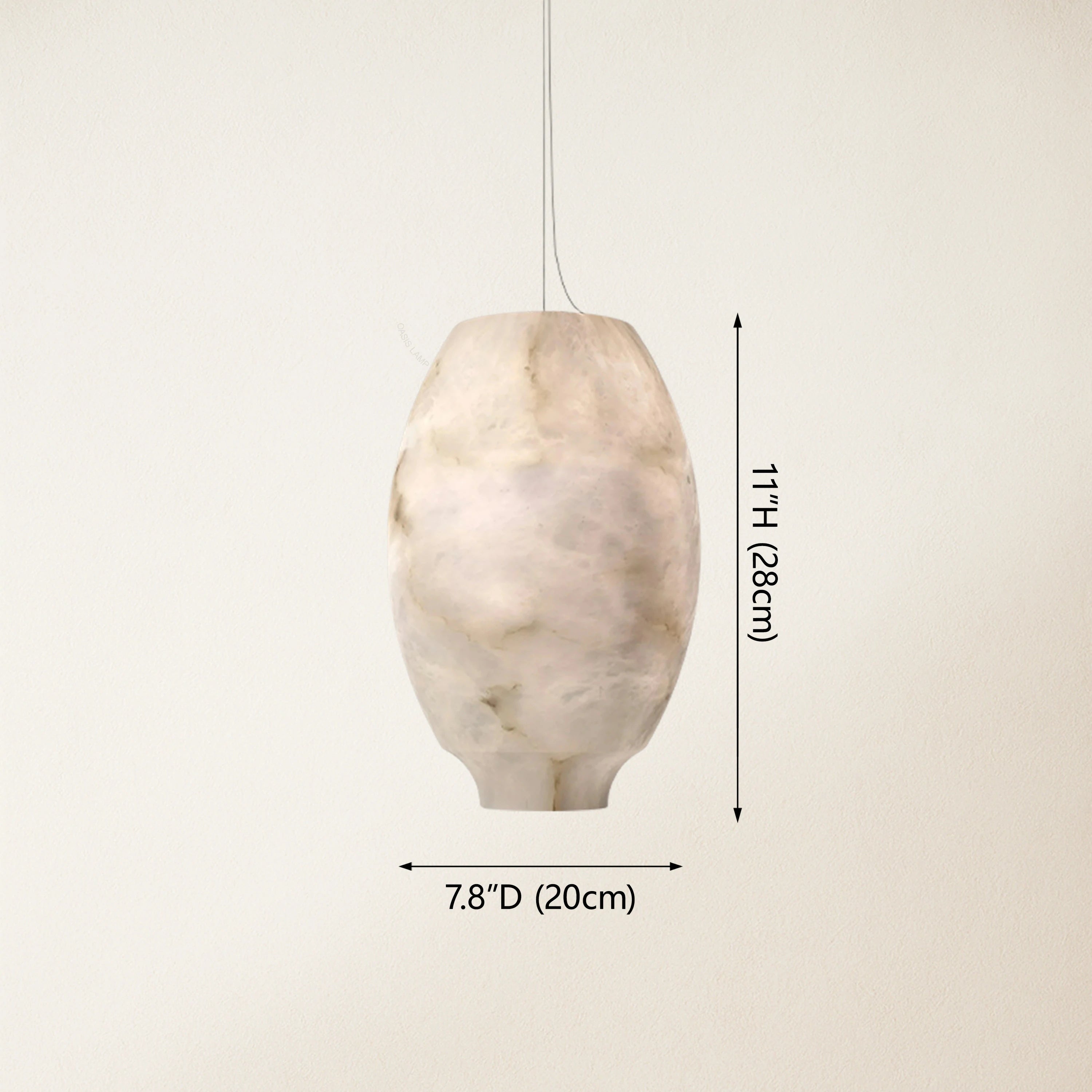 Dadaly Alabaster Lantern Small Art Round Pendant 8"W