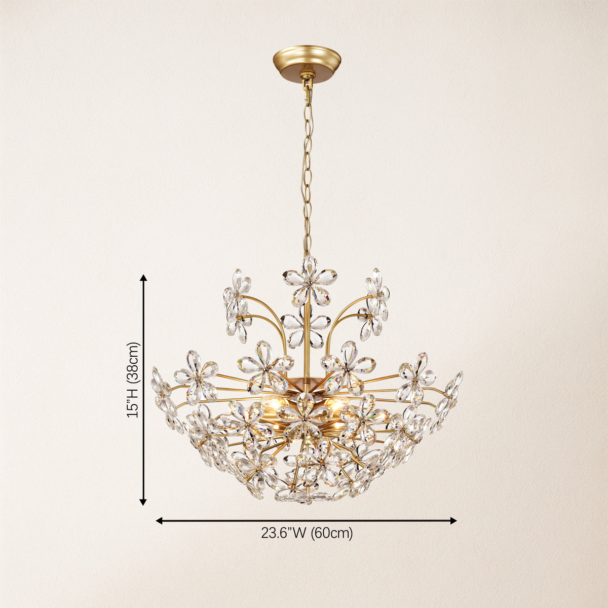 Liora Crystal Bloom Round Chandelier