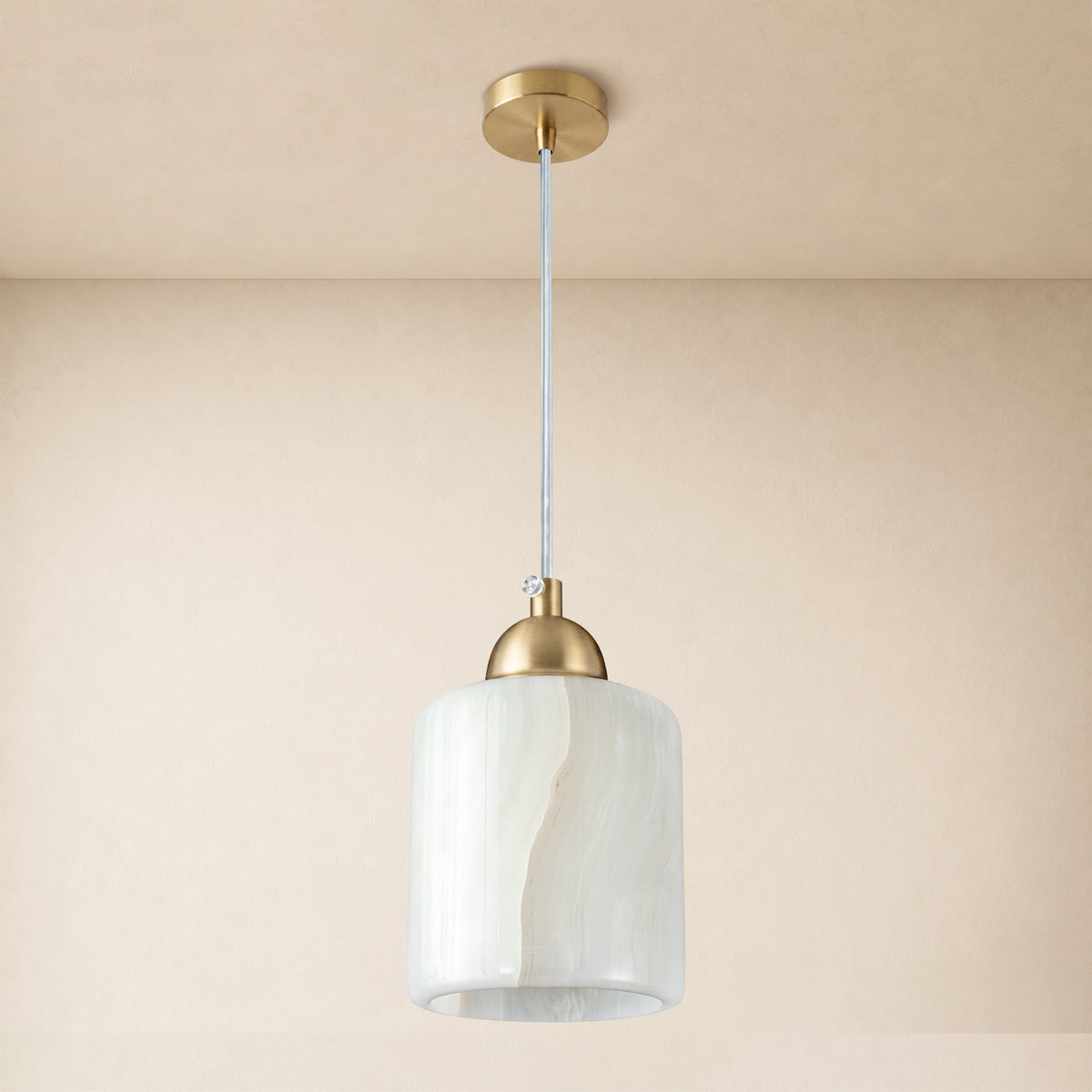 Pietra Ivory Stone Mini Pendant 3.5"D