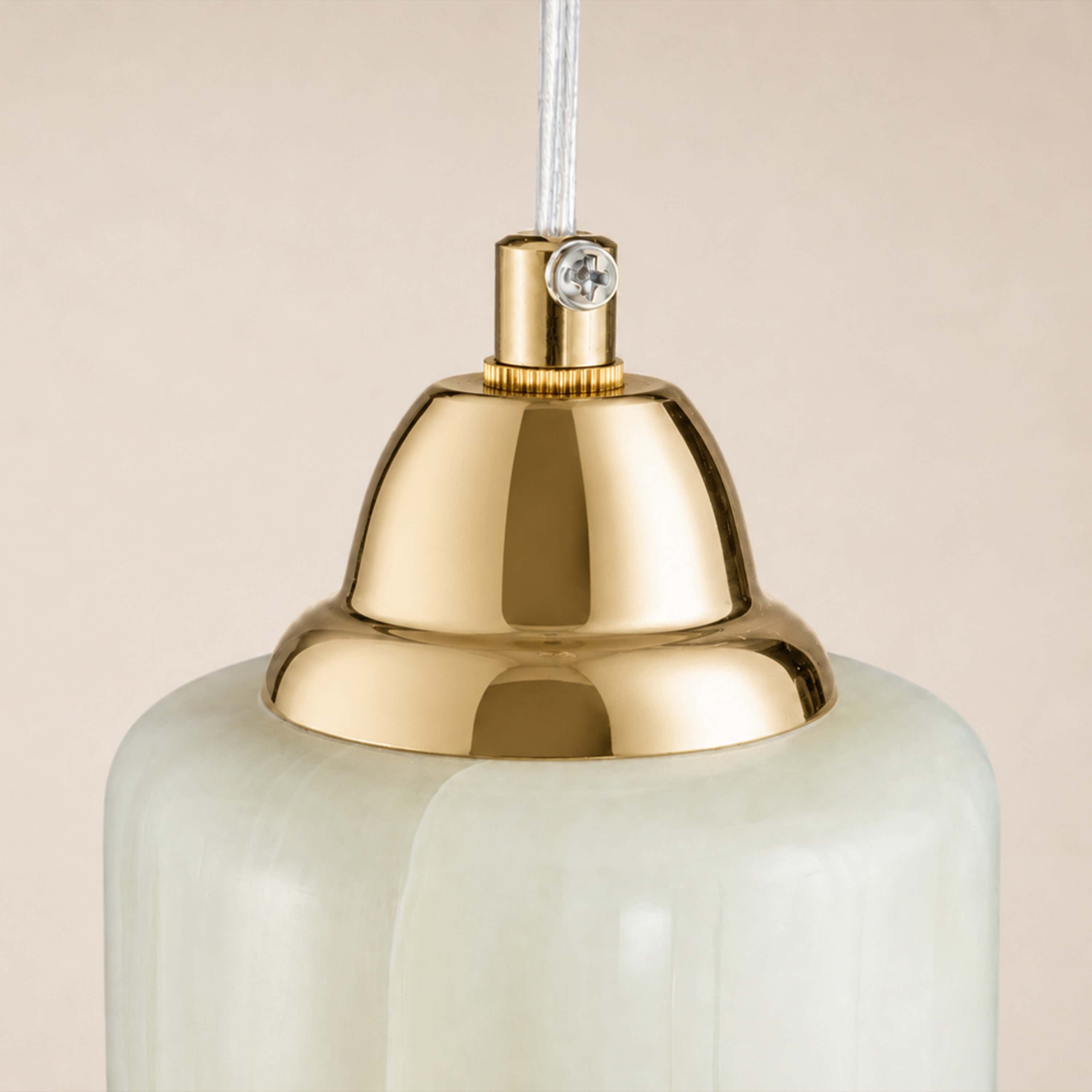 Pietra Ivory Stone Mini Pendant 3.5"D