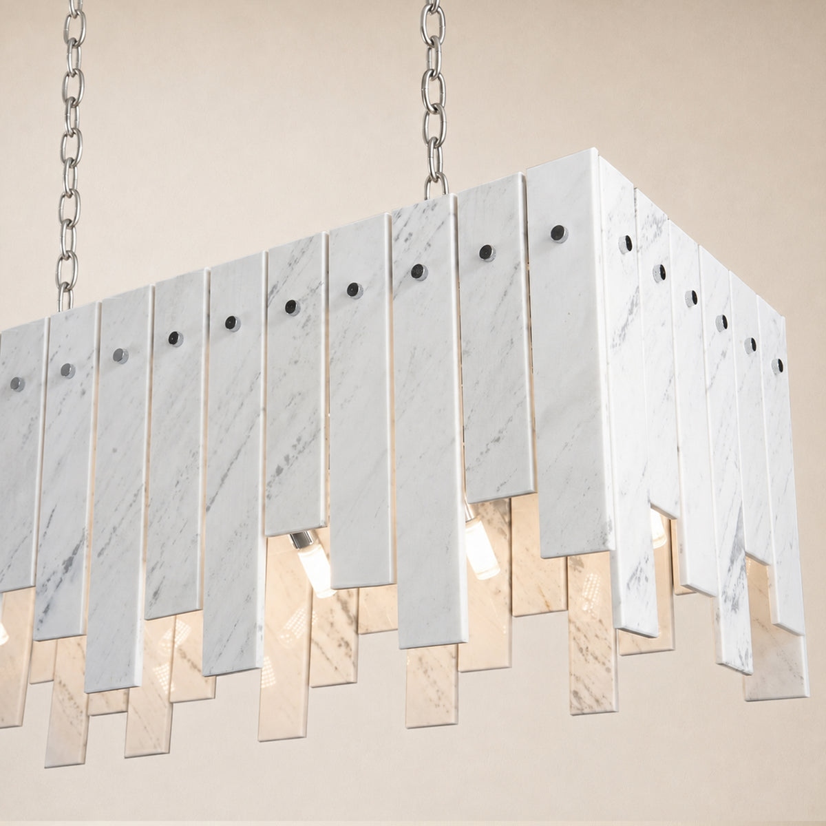 Pietra White Marble Rectangular Chandelier 36" 40"W
