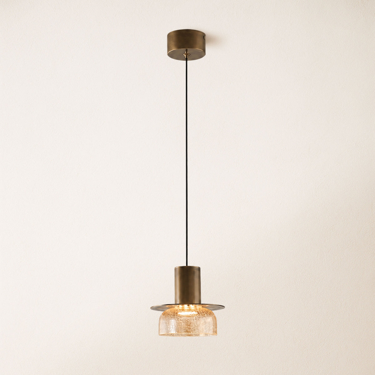 Zendria Crackle Glass Pendant Light